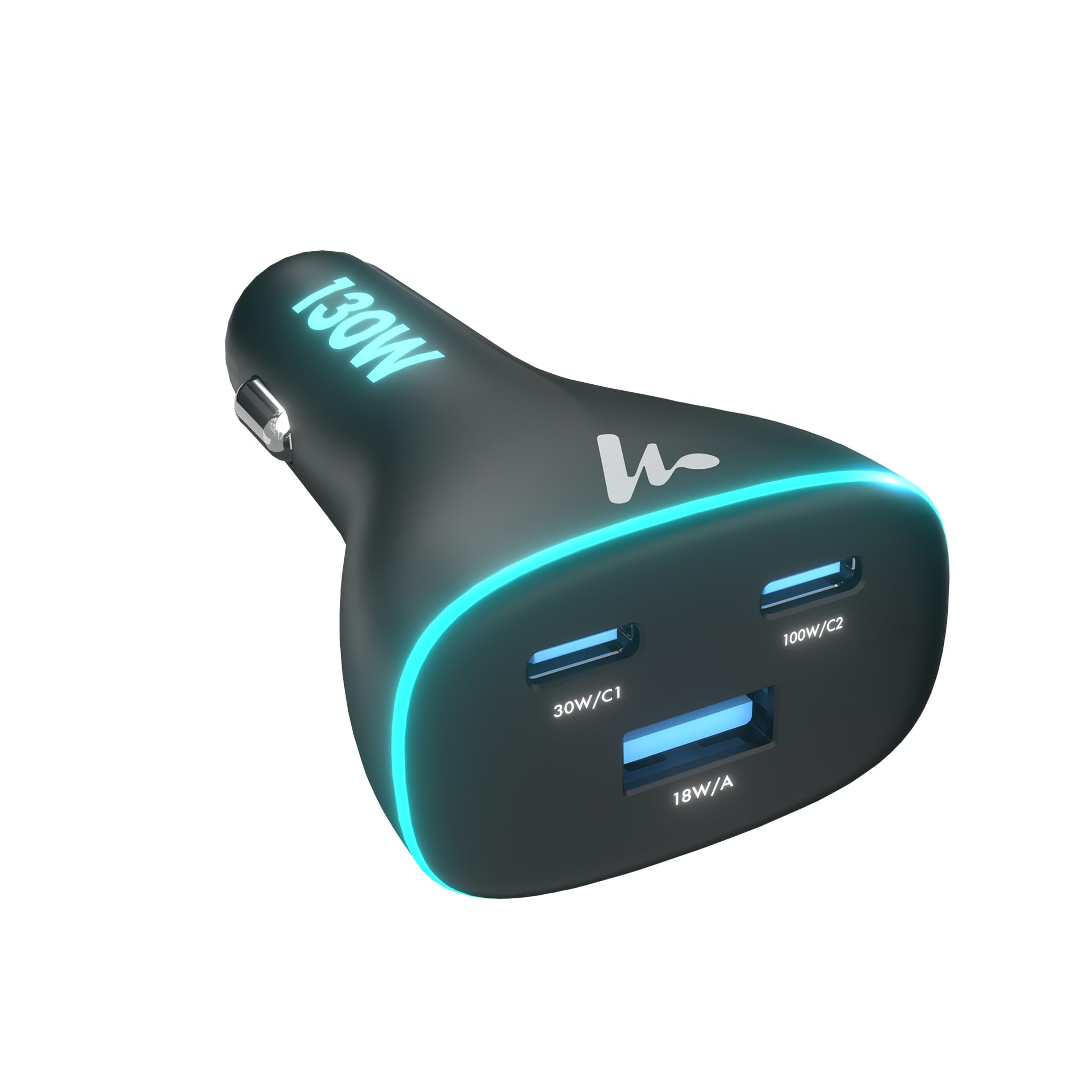 PD 130W Superfast Charging 2.0 Wozoyo Car Charger, with 2XType C & USBA, PPS & QC 3.0, Triple Port (100W + 30W + 18W), 12V24V 