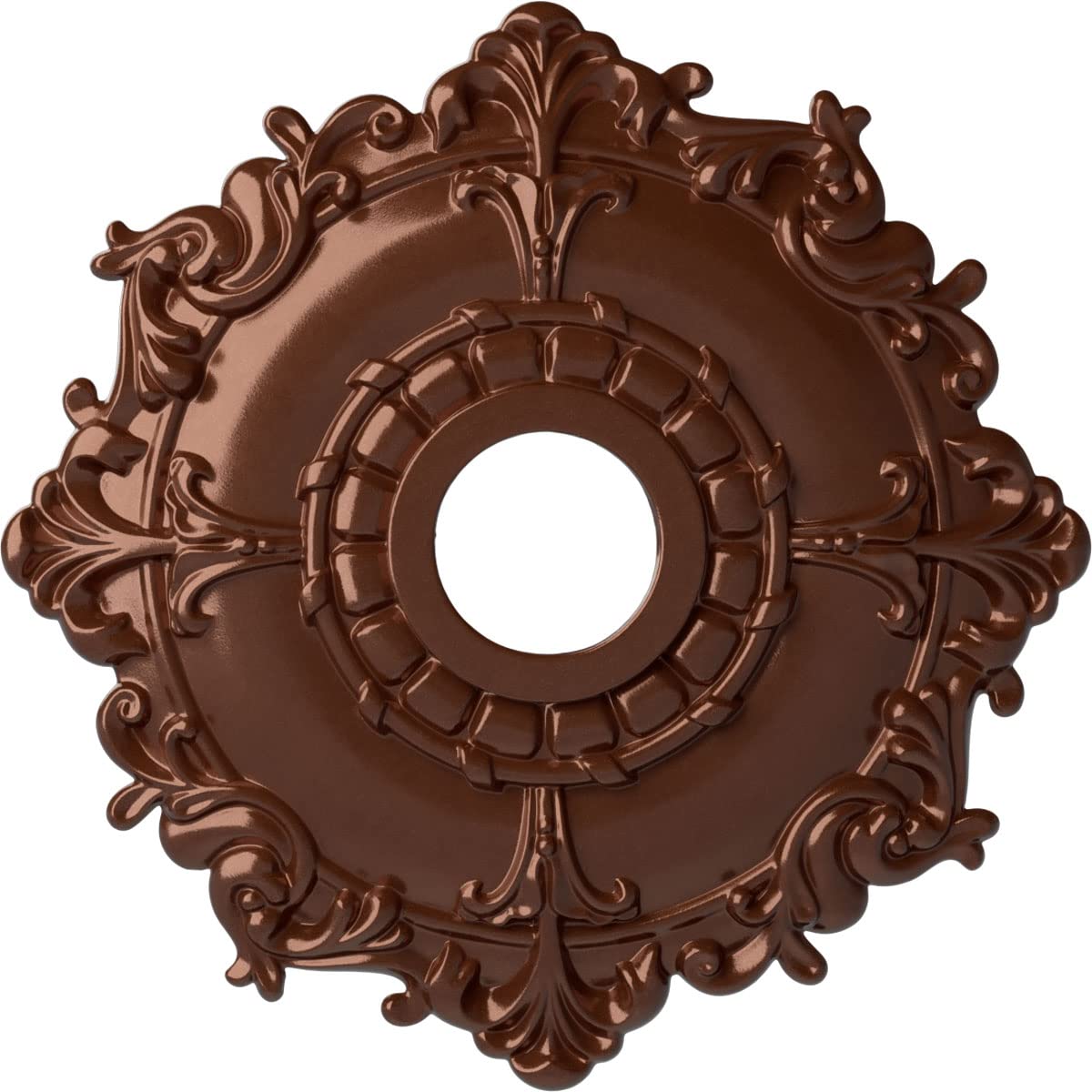 Ekena Millwork Cm18Rlcps Riley Ceiling Medallion, 18''Od X 3 1/2''Id X 1 1/2''P, Copper Penny