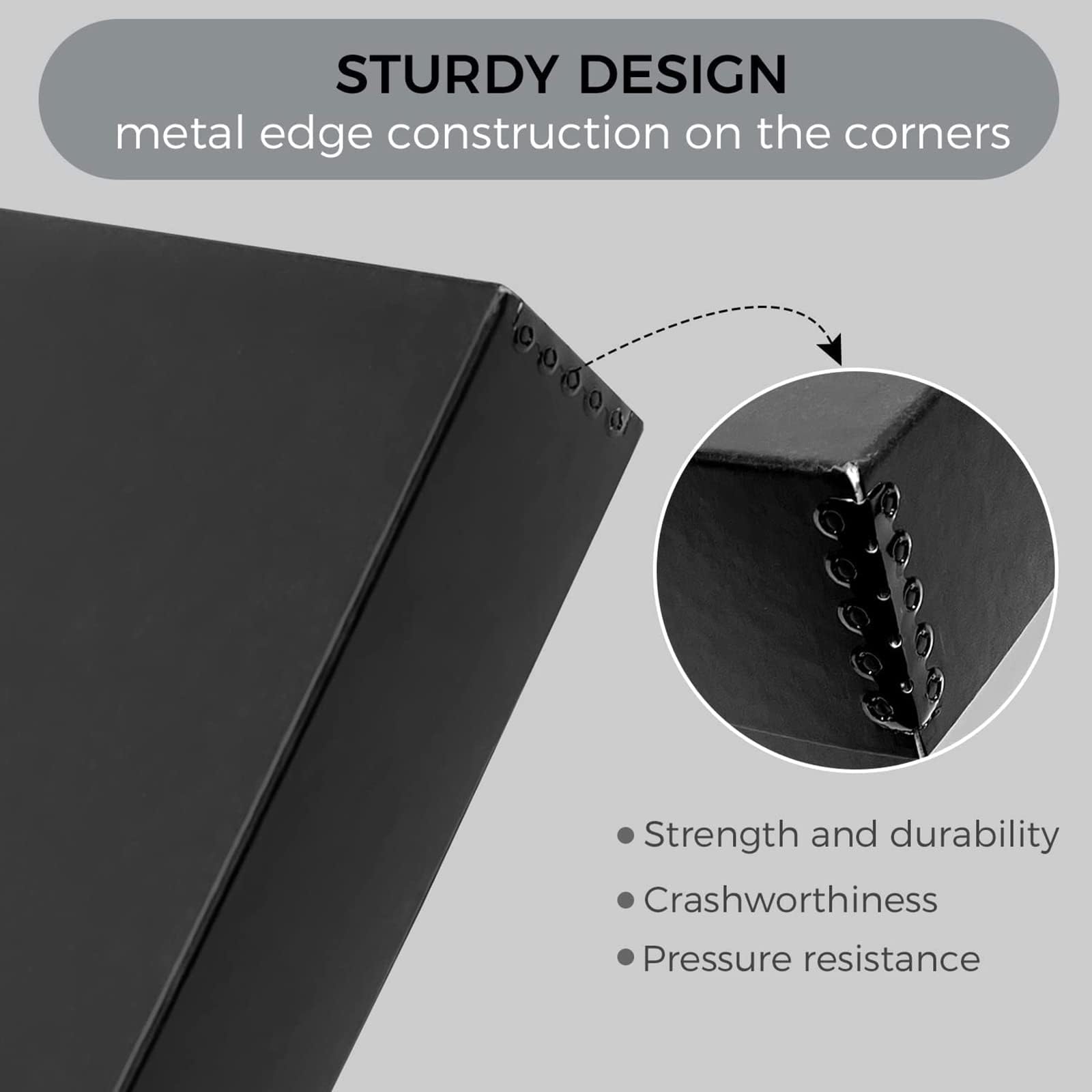 Lineco Museum Archival Storage Box, 11.75X15.25X3 In. Drop Front Design. Acid Free With Metal Edge. Organize Photos, Pictures, Prints, Documents, Crafts, Diy. Black, 8 Pack