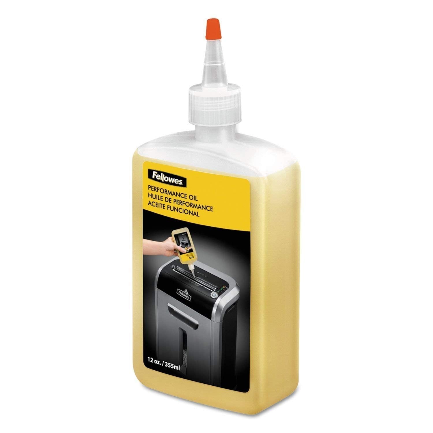 6 X Fellowes Shredder Oil, 12 Oz. Bottle With Extension Nozzle (35250)
