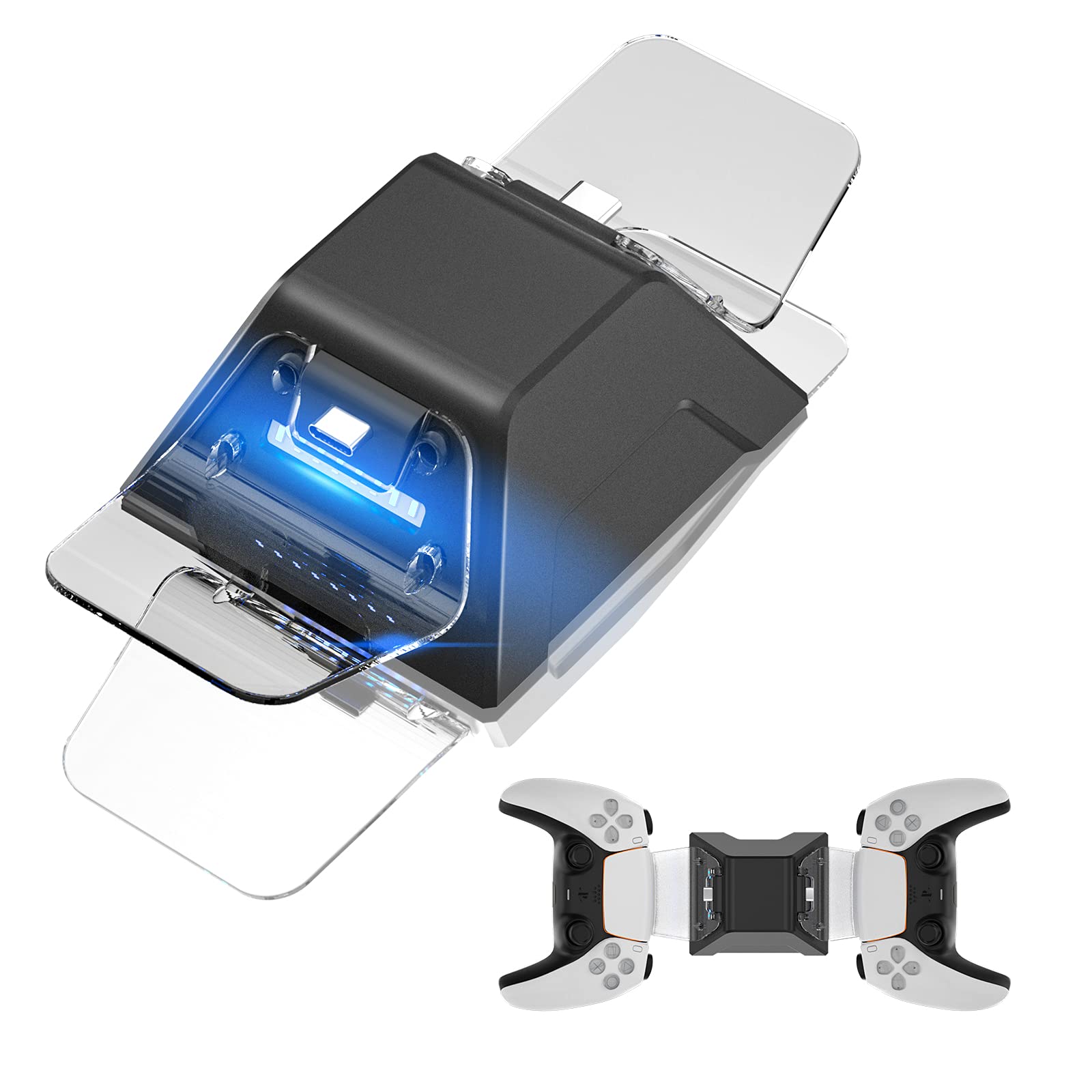 PS5 Controller Charger Station, Fast Charging PlayStation 5 Controller Charging Station with LED Indicator Light and USB C Charg