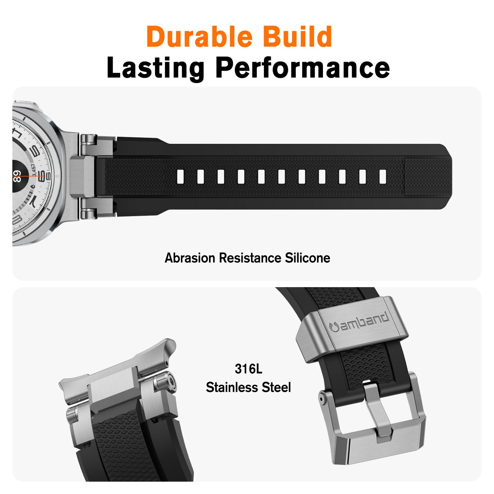 Amband For Samsung Galaxy Watch Ultra (2024) Bands For Men, Stylish Strap With 316L Stainless Steel Lug For Galaxy Watch7 Ultra