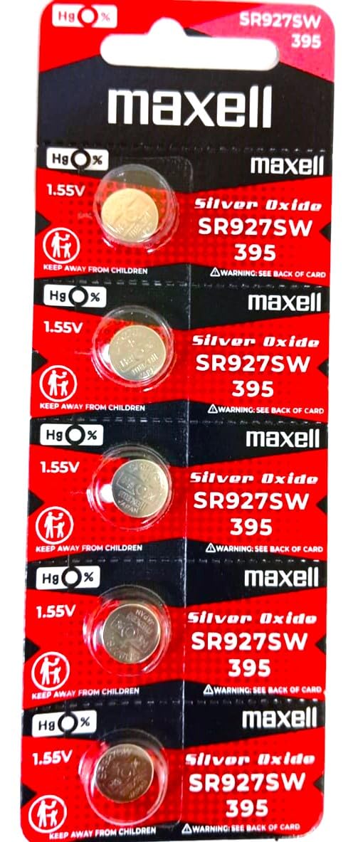 Maxell Sr927Sw 1.55V 395 Watch Battery. (5Pcs Per Pack)