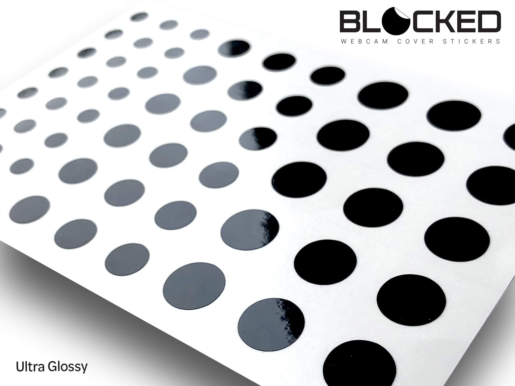 Webcam/Camera Vinyl Covers | 57 Low Tack Reusable Webcam Sticker | 3 Sizes | Black 57 Pack (Ultra Glossy)