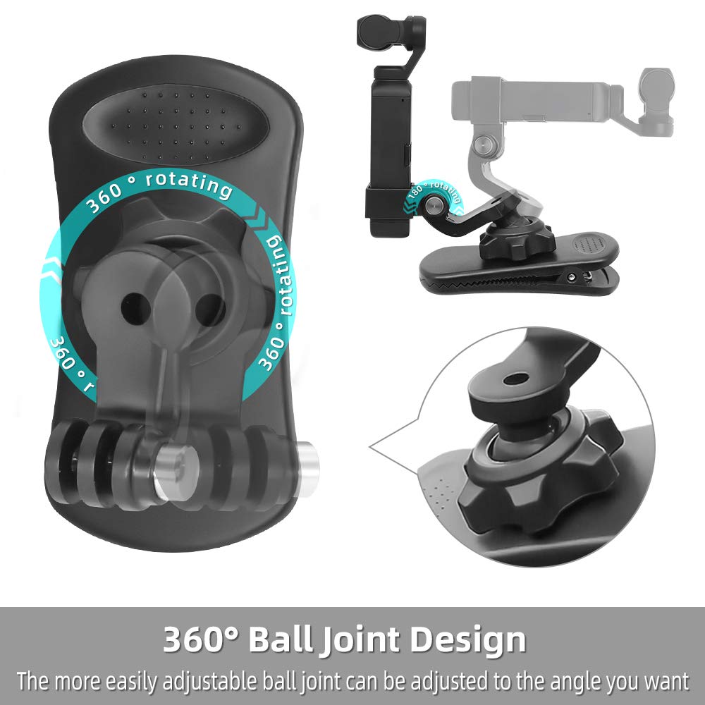 Surewo 360� Rotation Backpack Strap Mount Quick Clip Mount With Expand Frame Compatible With Dji Osmo Pocket,Osmo Pocet 2