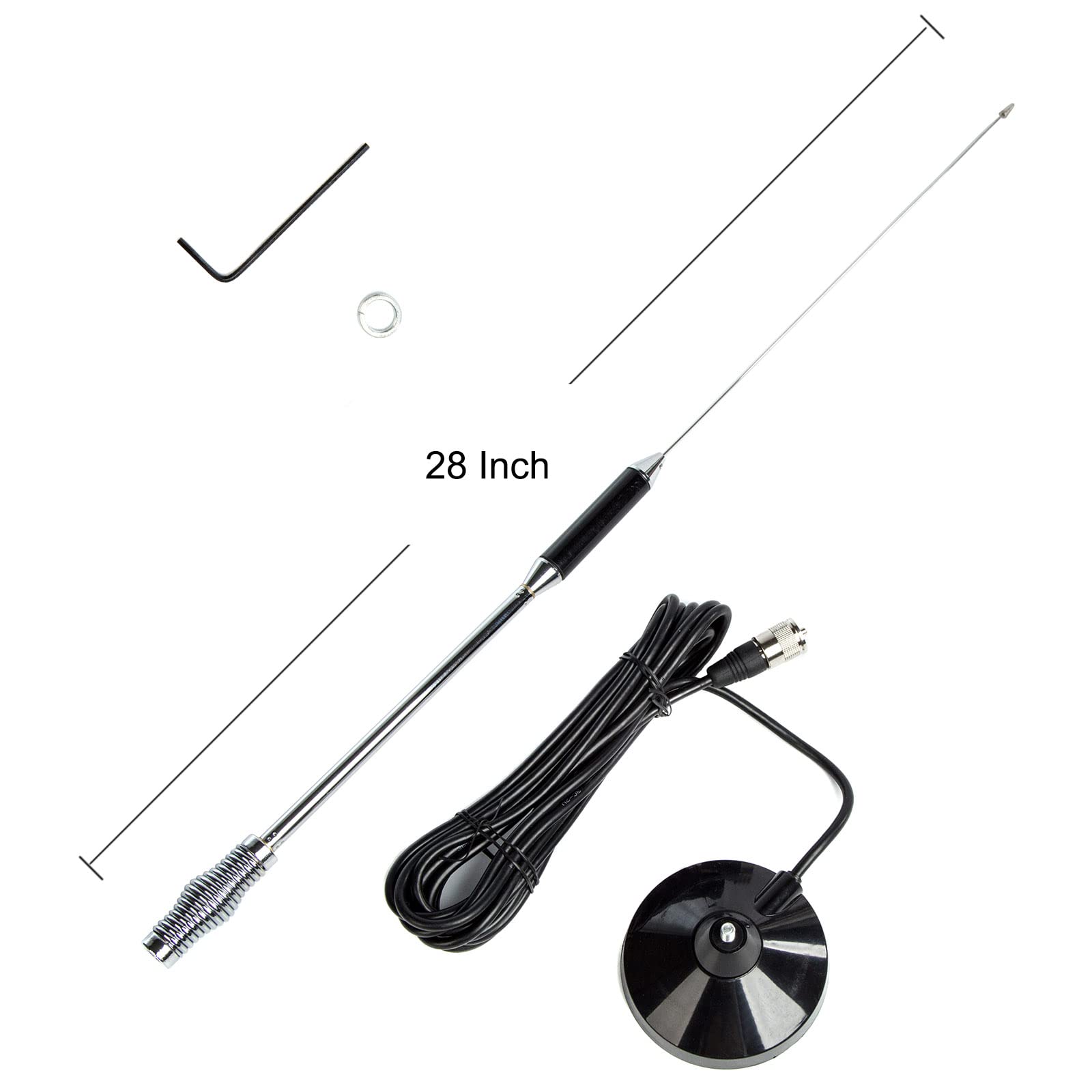 Cb Antenna 28 Inch 27 Mhz Cb Radio Antenna Full Kit With Heavy Duty Magnet Mount Mobile/Car Radio Antenna Compatible With Presid