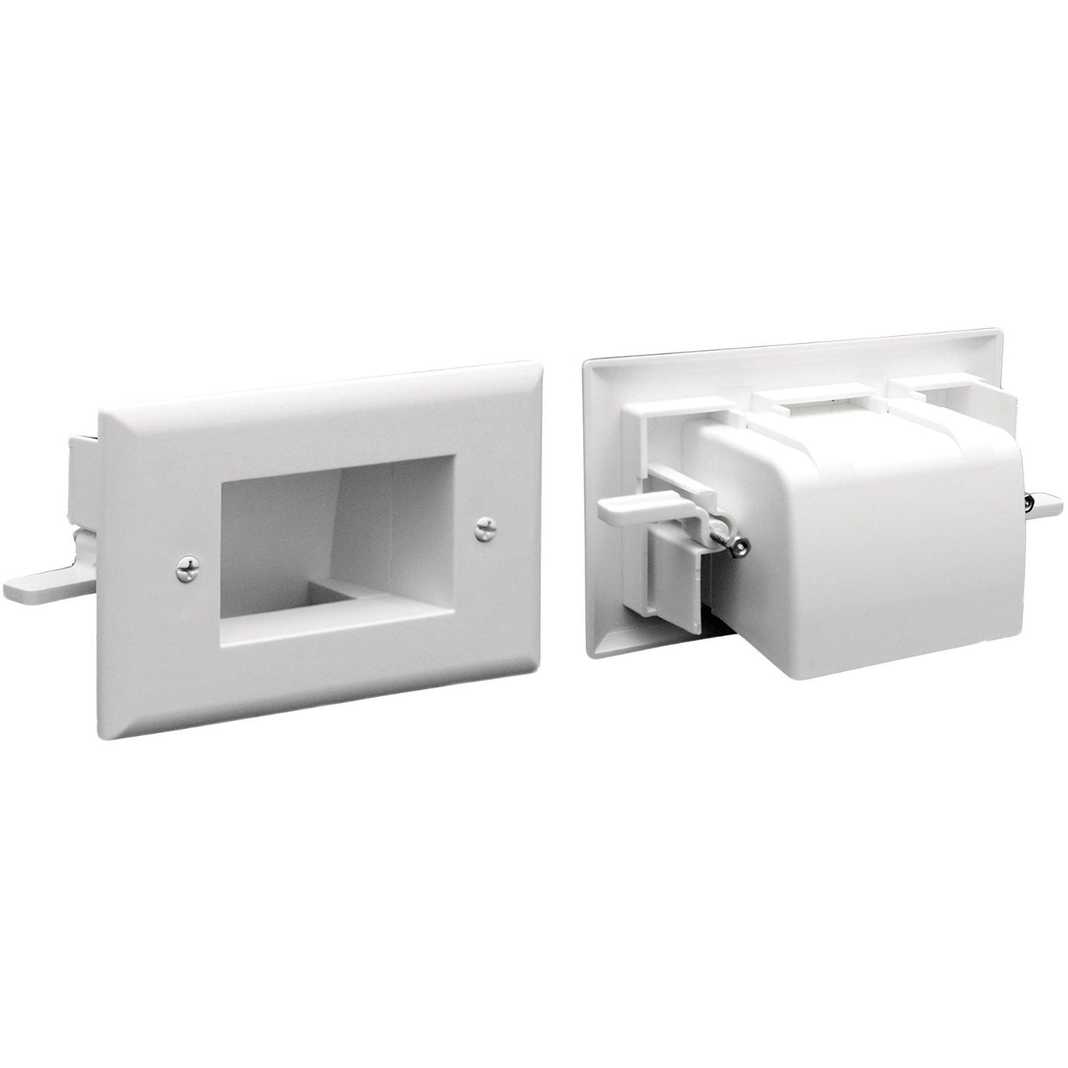 Datacomm 45-0008-Wh 1-Gang (2 Pack) Recessed Low Voltage Wall Cable Plate - White