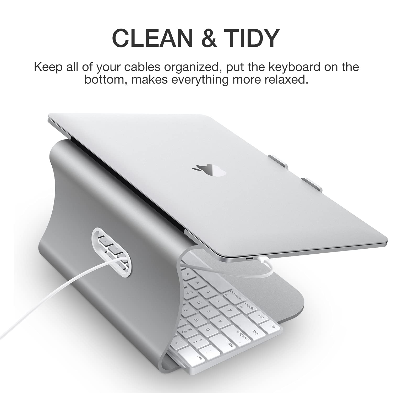 Bestand Laptop Stand, Aluminum Notebook Holder Riser Heat Vent For Macbook Air/Pro, Dell, Hp, Lenovo, Microsoft Surface, Samsung