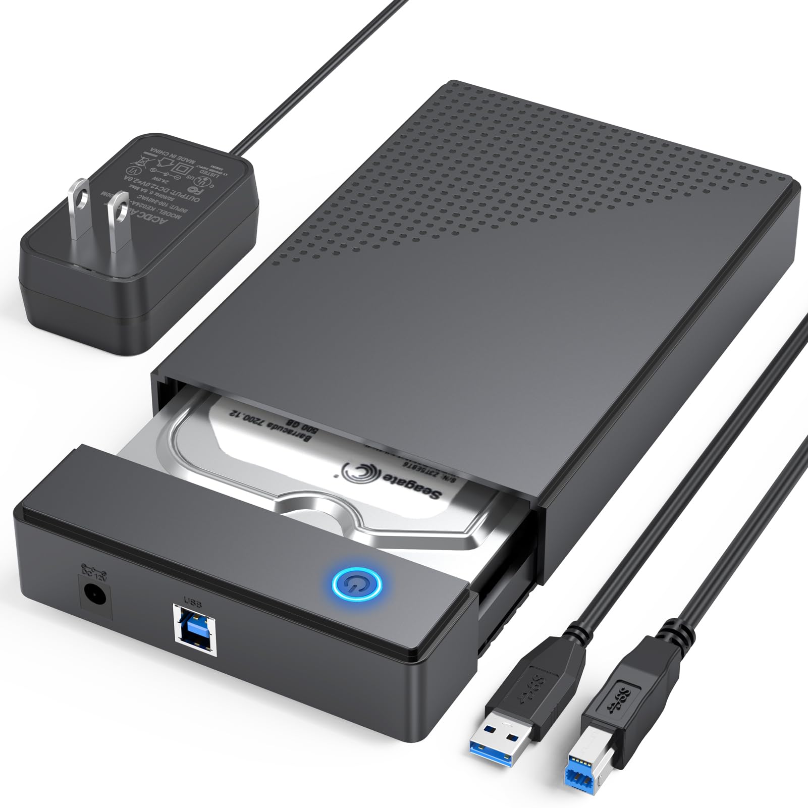 3.5 Hard Drive Enclosure, Clavoop External 3.5 2.5 Inch Ssd Hdd Enclosure Usb 3.0 Sata Reader Up To 20 Tb Hard Drive Case Data R