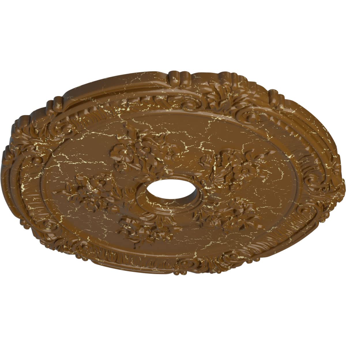 Ekena Millwork Cm26Atstc Attica With Rose Ceiling Medallion, 26''Od X 3 3/4''Id X 1 1/2''P, Hand Painted Smokey Topaz Crackle
