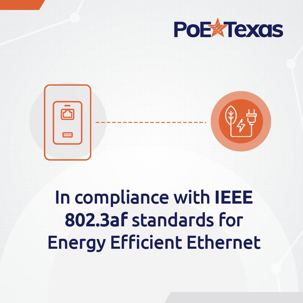 Poe Texas Gigabit Poe Splitter In Wall Usb Charging Port   Fast 5V Usb Charging And Rj45 Power Over Ethernet Output For Wifi Int