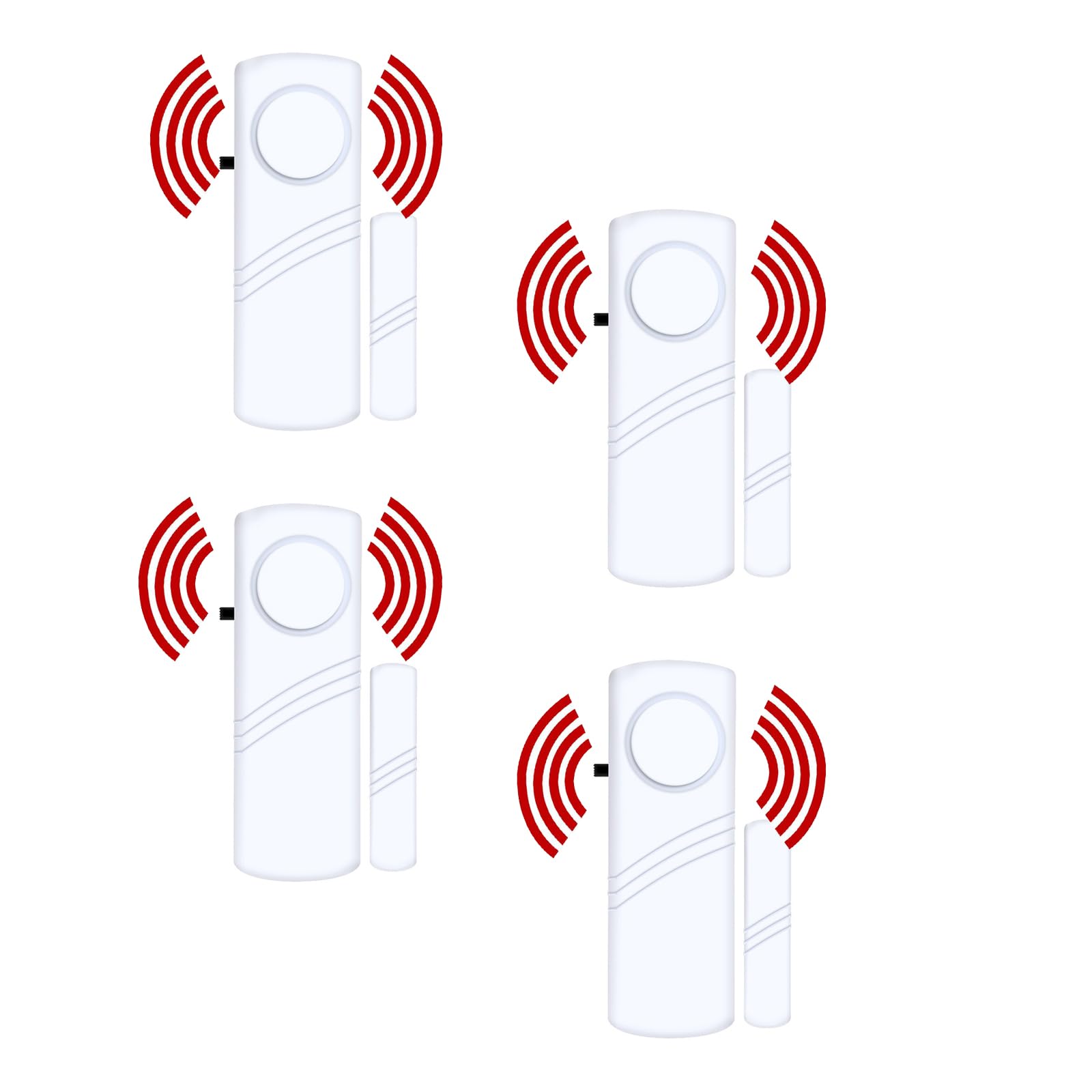 4 Pack Wireless Door Window Alarm, Magnetic Burglar Alert Sensor, Loud 90Lb Door Alarms For Kids Safety, Diy For Home Security, 