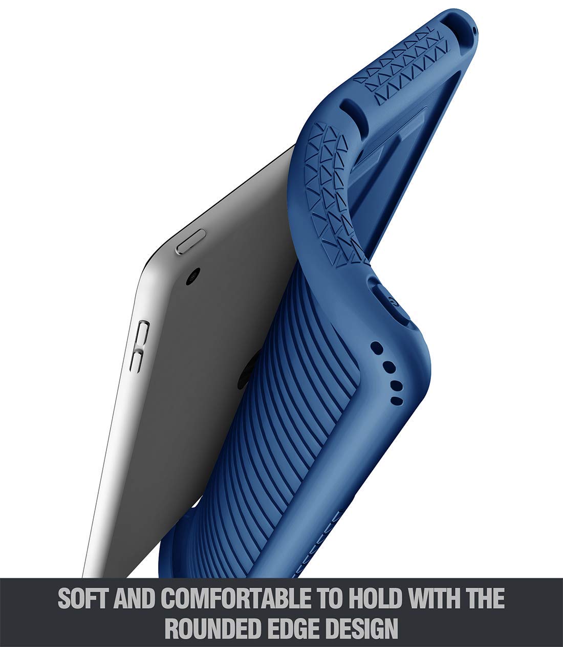 Poetic Turtleskin Case Designed For Ipad 10.2 9Th Generation (2021) / 8Th Generation (2020) / 7Th Generation (2019) Case, Heavy Duty Shockproof Kids Friendly Silicone Case Cover, Navy Blue