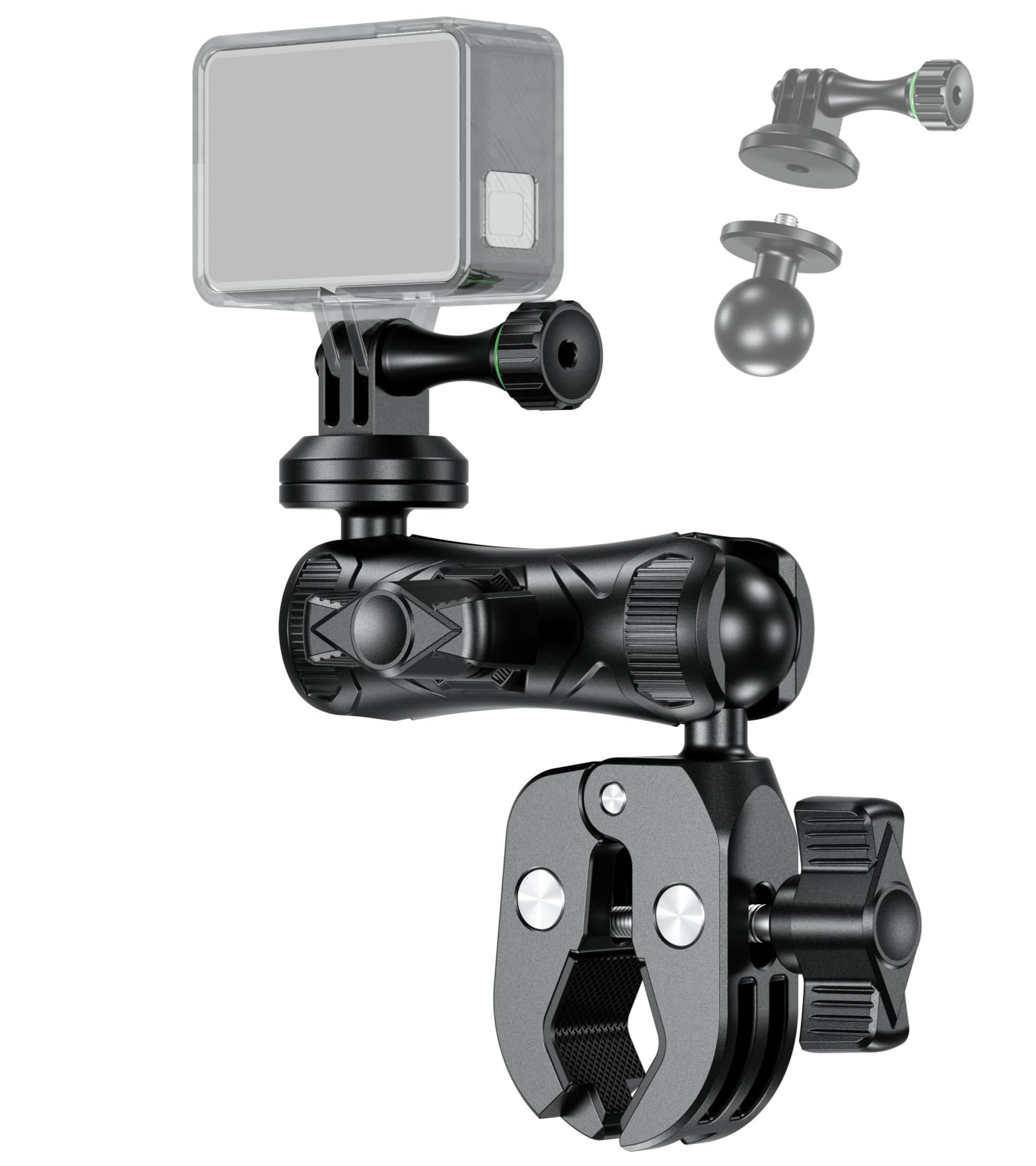 Brcovan Super Clamp Camera Mount With 1'' Ball Head 3.54'' Magic Arm, With 1/4' 20 Screw Tripod Mount Adapter, For Action Camera, Camcorder, Monitor, Led Lights And More