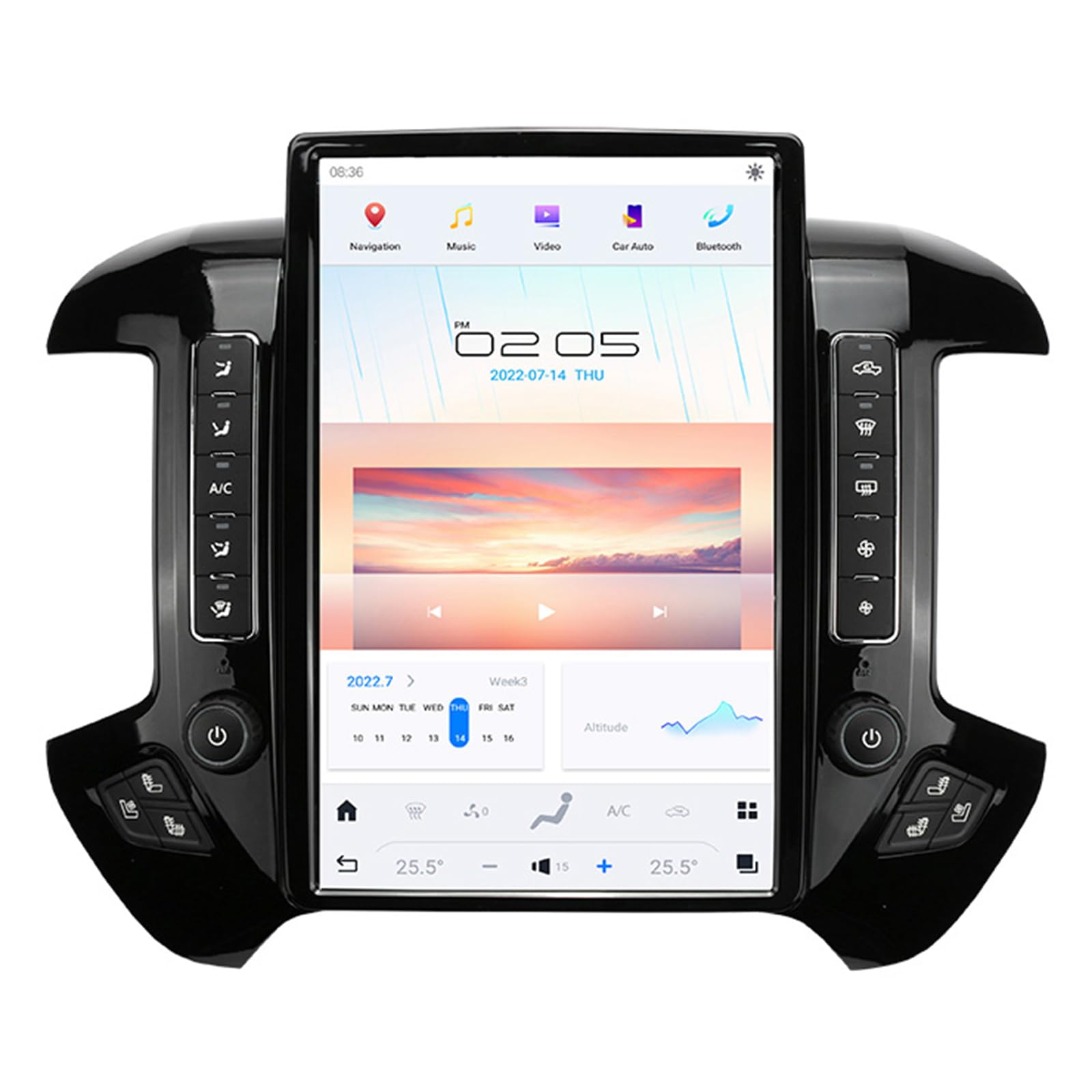 Qualcomm Android Car Radio For Chevrolet Silverado Gmc Sierra 2014 2019 Stereo Replacement Head Unit 14.4 Inch 2K Ips Touch Scre