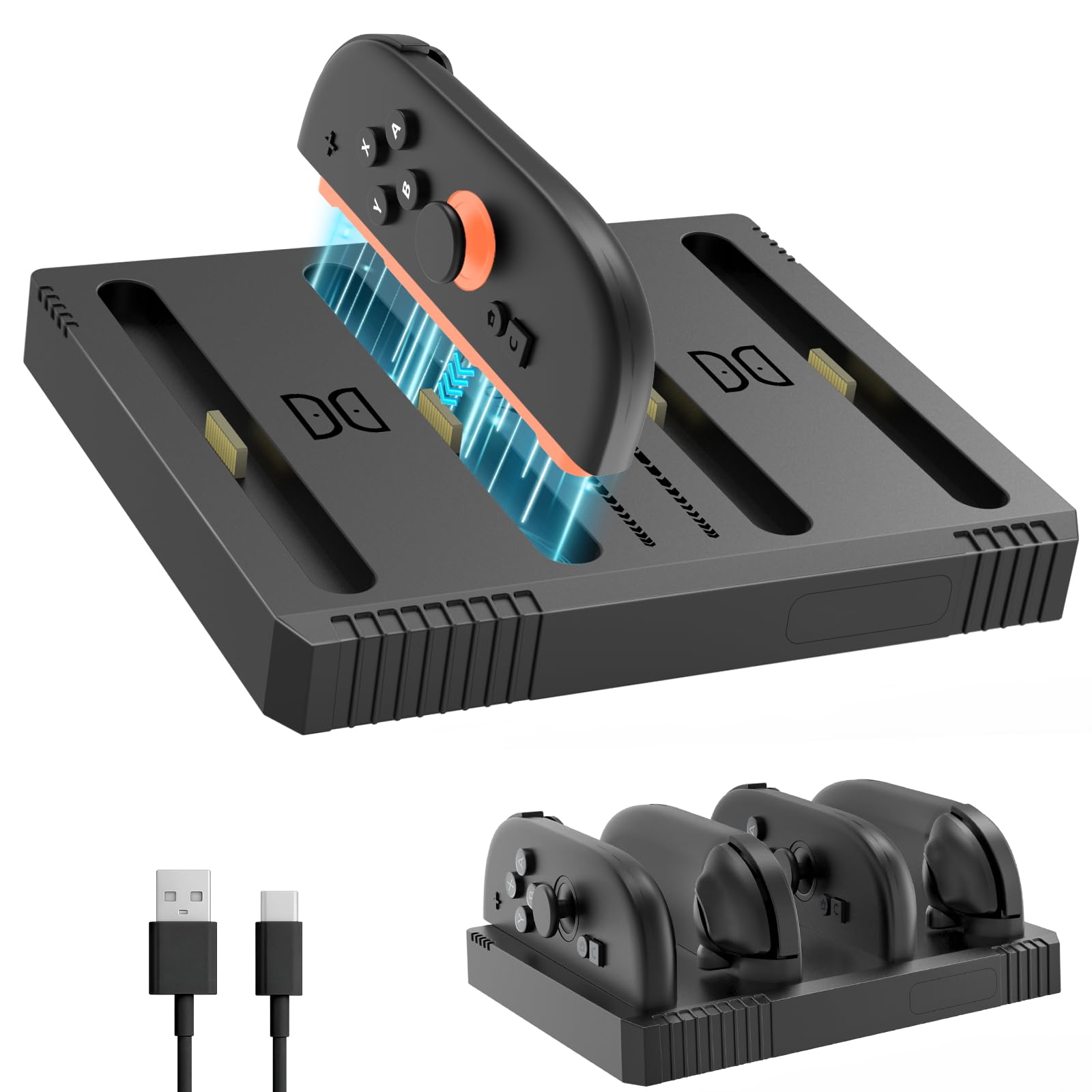 Charging Dock for Nintendo Switch 2 Joy-Con Controllers-4 in 1 Fast Charger Station, OmniCharge Design, LED Indicators & Overcha