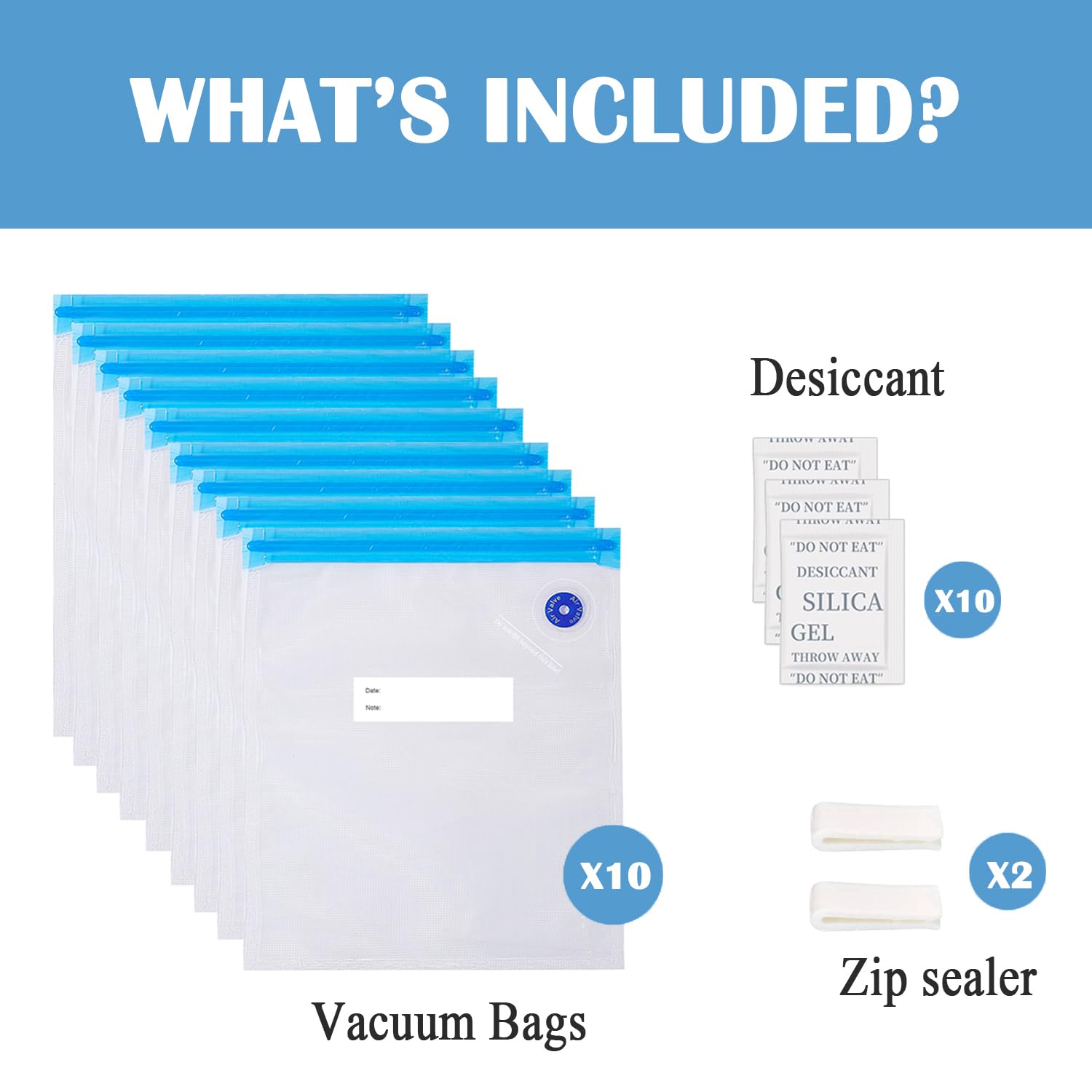 3D Printer Filament Vacuum Storage Bags Kit, Tiopy 10 Thicken Spool Storage Sealing Bags With 10 Desiccant And 2 Seal Clip, 11.8