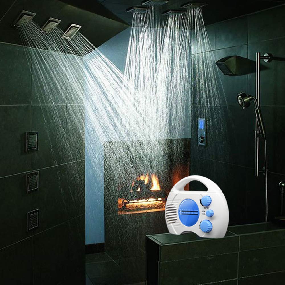 Etiger Am Fm Hanging Shower Radio Wireless Mini Portable Waterproof Battery Operated Radio Speaker For Home, Beach, Hot Tub, Bat