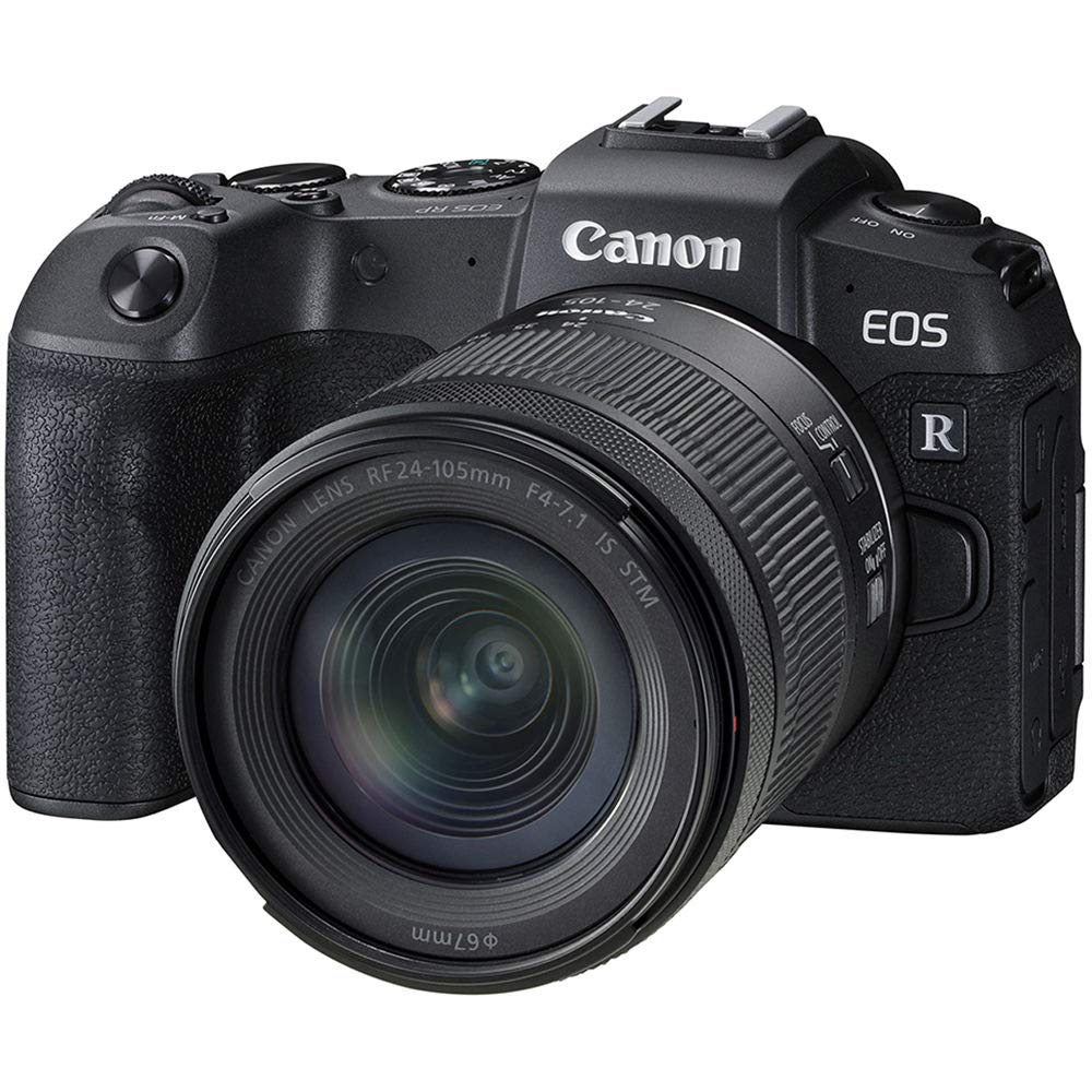 Canon EOS RP Full Frame Mirrorless Interchangeable Lens Camera + RF24 105mm Lens F4 7.1 is STM Lens Kit  Compact and Lightweight for Traveling and Vlogging, Black (3380C132)