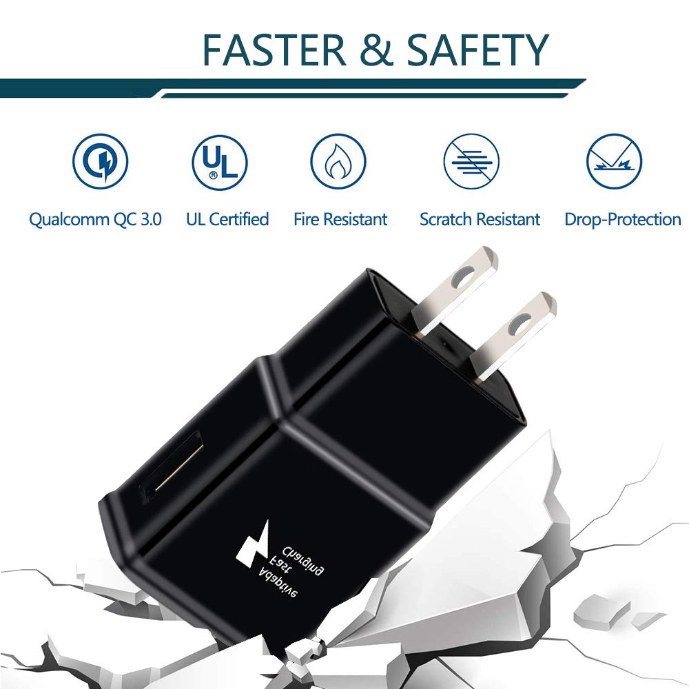 2 Pack Fast Charging Block, Usb Adaptive Fast Charger Box Android Cell Phone Tablet Adapter For Samsung Galaxy S20 S10 S9 S8 S7