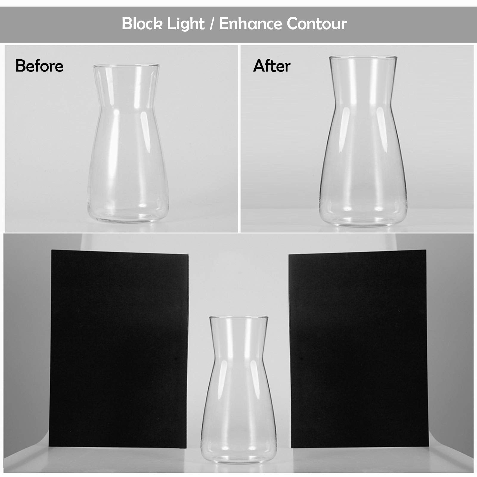 Meking 3 In 1 Photography Reflector Cardboard, 17 X 12 Inches Folding Light Diffuser Board For Still Life, Product And Food Phot