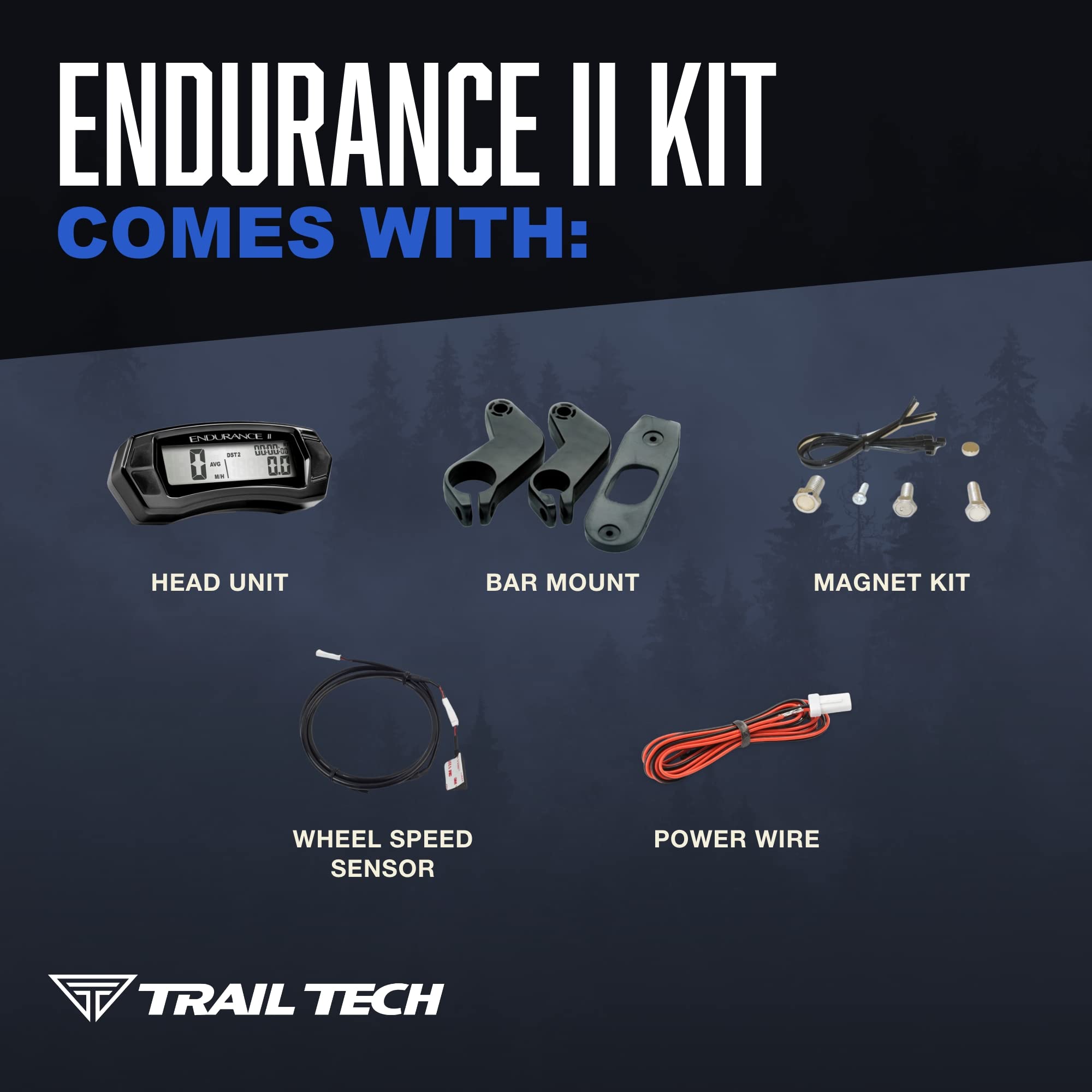 Trail Tech 202-112 Endurance Ii Digital Gauge Speedometer Kit