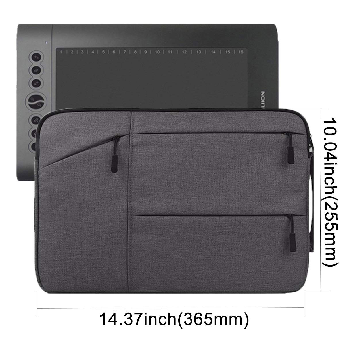 Drawing Tablet Case Carrying Bag With Artist Glove Graphics Tablet Sleeve Protective Bag For Huion H610 Pro, Hs610, Xp Pen Deco