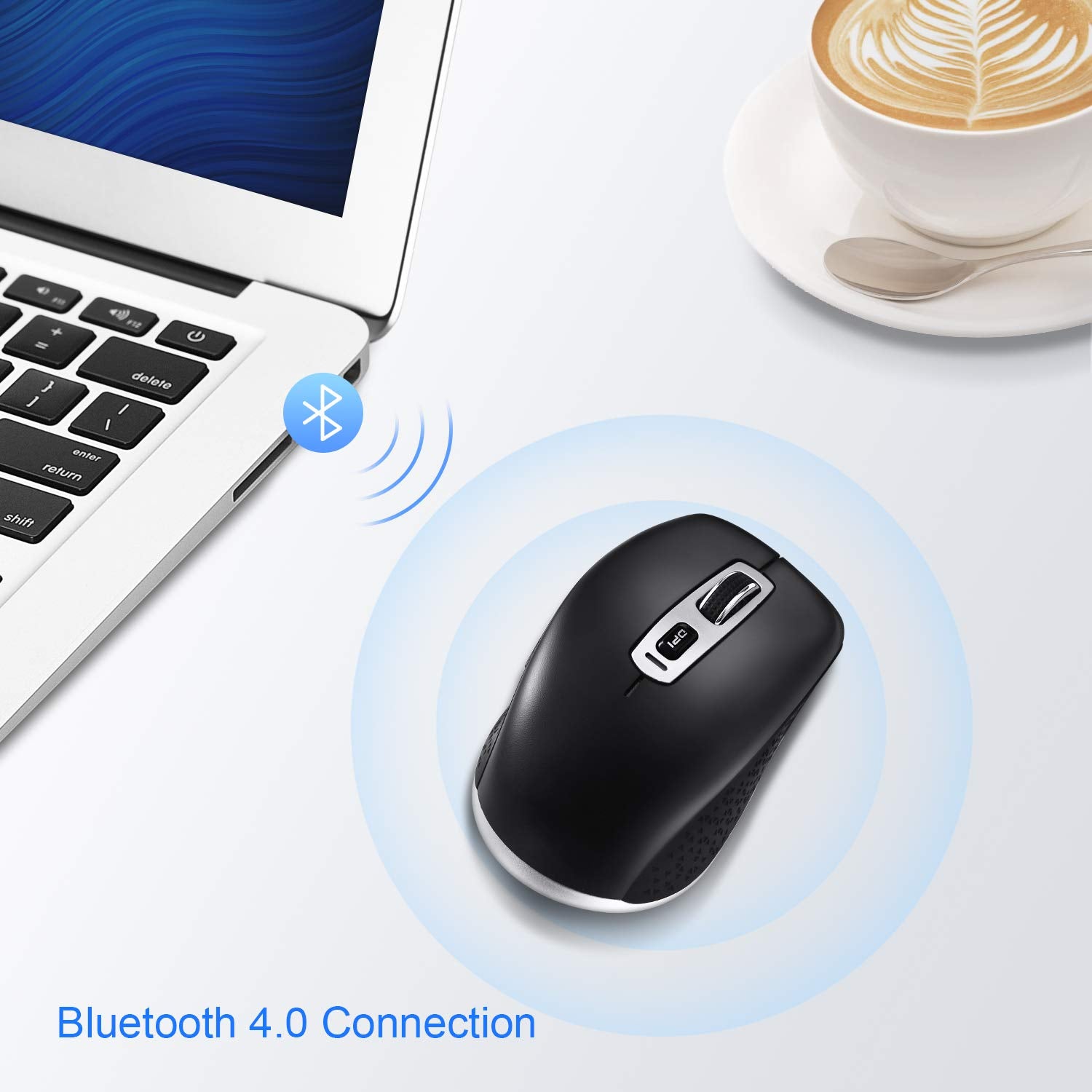 Cimetech Wireless Bluetooth Mouse, Computer Mouse, Slim Noiseless Optical Wireless Mice With 2400 Dpi Compatible For Laptop, Ipa