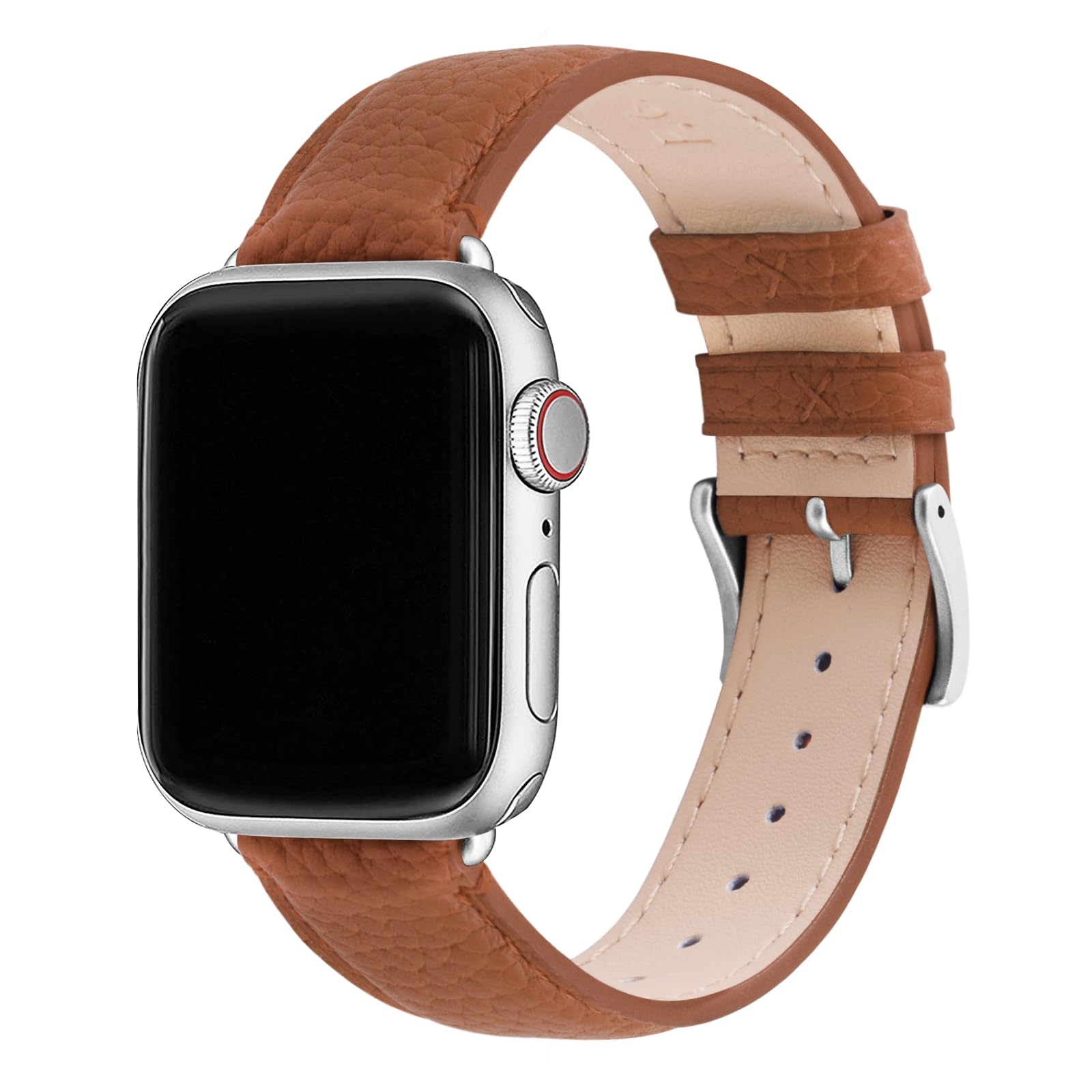 Fullmosa Leather Bands Compatible with Apple Watch Band 42mm 44mm 45mm, Dressy Chic iWatch Strap with Case for iWatch Series 9 8