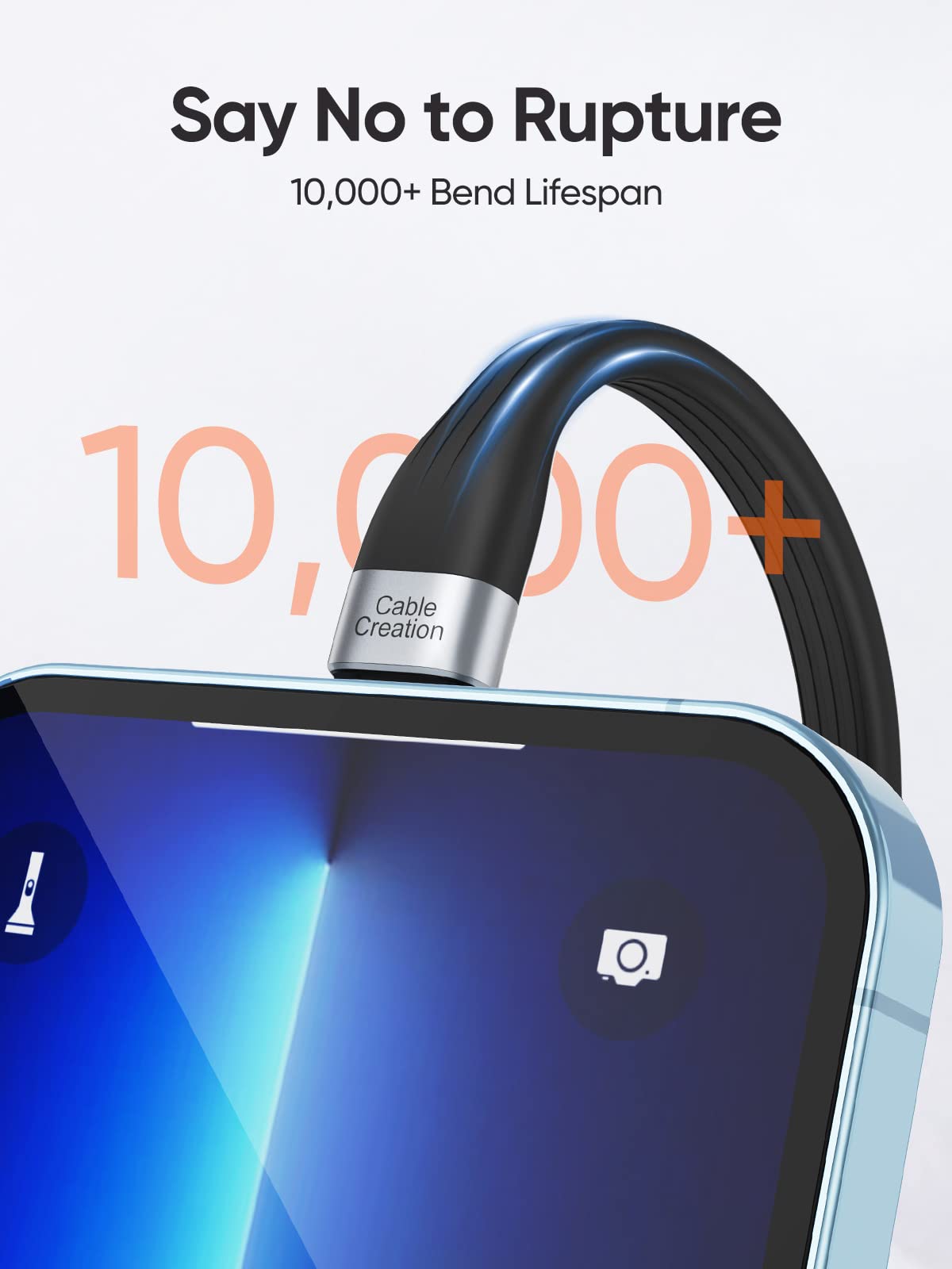 Cablecreation [Mfi Certified Short Iphone Charger Cable 0.5Ft, Usb To Lightning Data Sync Cord, Compatible With Iphone 14/14 Pro