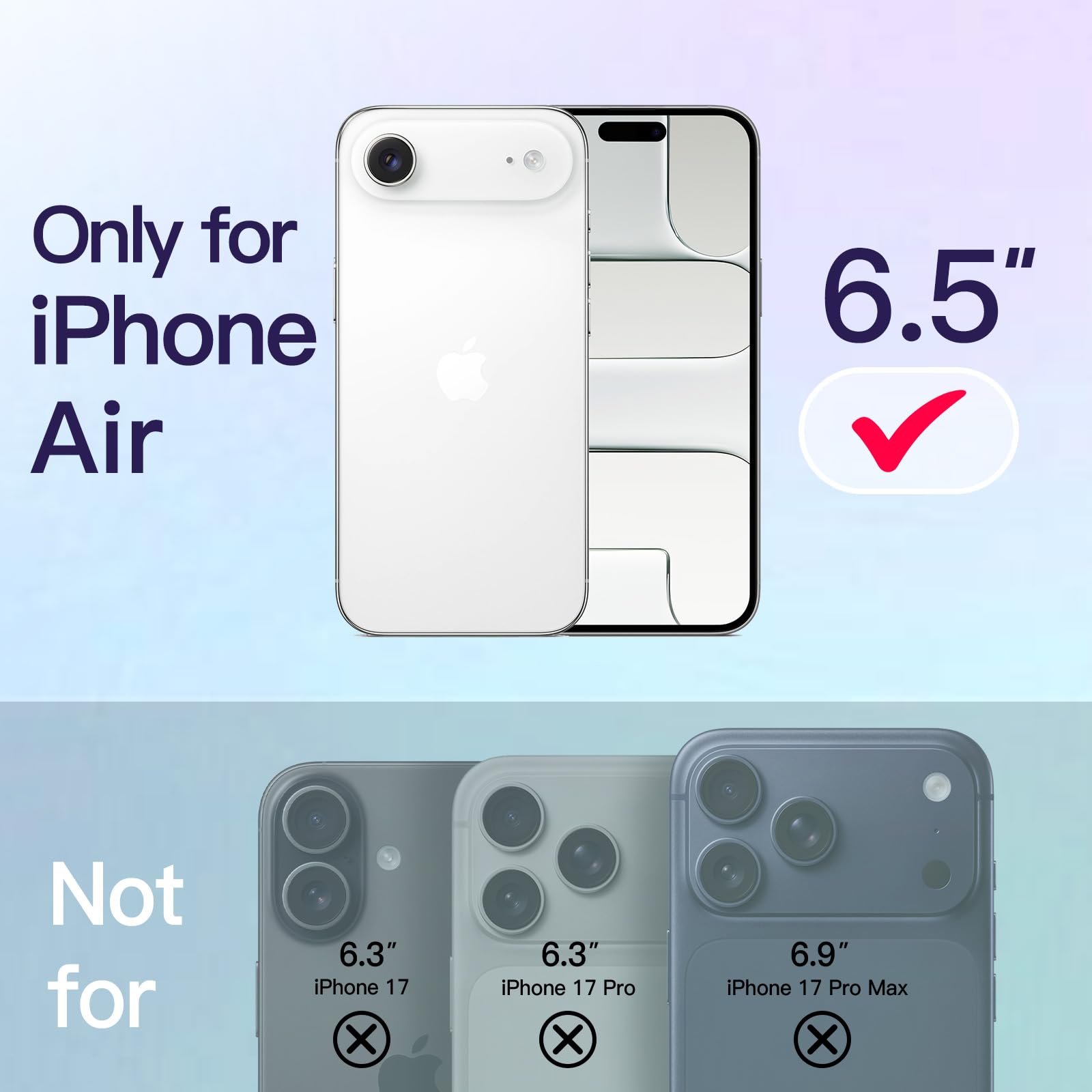 Jetech Magnetic Slim Case For Iphone 17 Air Compatible With Magsafe, Camera Lens Full Protection, Ultra-Thin Lightweight Clear M