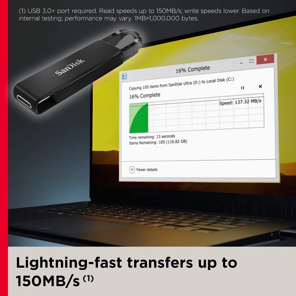 Sandisk 256Gb Ultra Usb Type-C Flash Drive - Sdcz460-256G-G46, Black