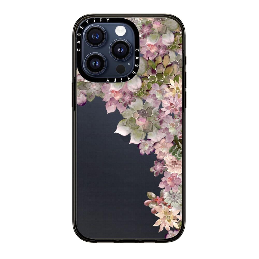 Casetify Compact Case For Iphone 15 Pro Max [2X Military Grade Drop Tested / 4Ft Drop Protection]   My Succulent Garden Rose   C