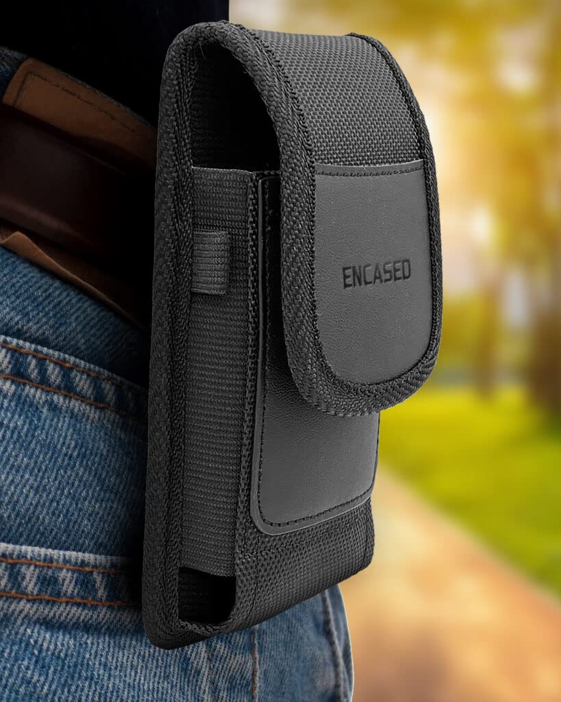 Encased Xl Cell Phone Pouch Holster Compatible With Samsung Galaxy S23 /S24 /S25 Ultra, Iphone 14/15/16 Pro Max Belt Clip Holder