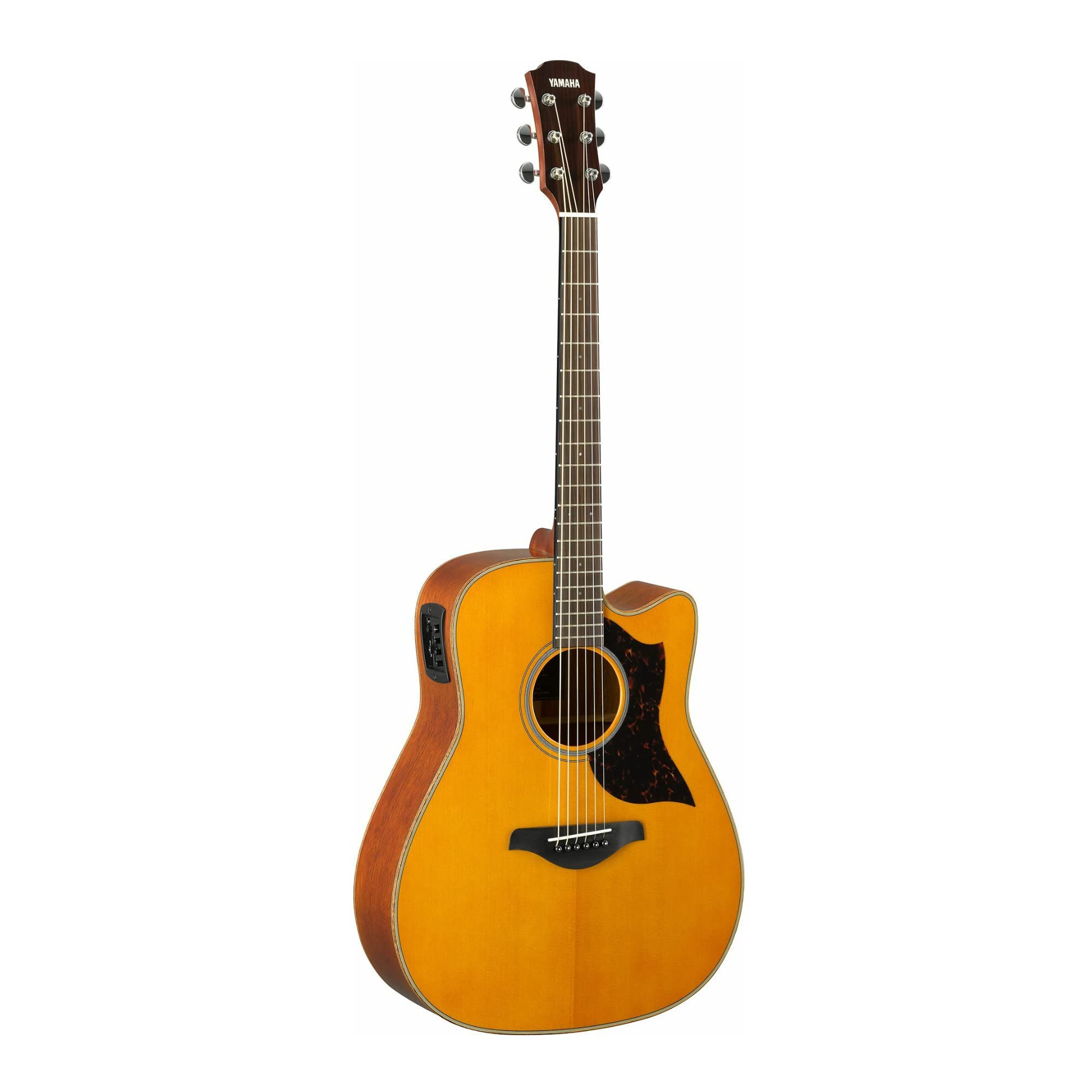Yamaha 6 String Series A1M Acoustic-Electric Guitar-Mahogany, Vintage Natural, Dreadnought Cutaway Vn