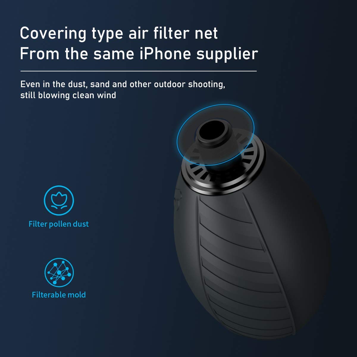 Vsgo Soft Tip Strong Air Blower, Single Air Intake Camera Lens Blower, With Self Suction Cup Compatible For Reflector, Focusing