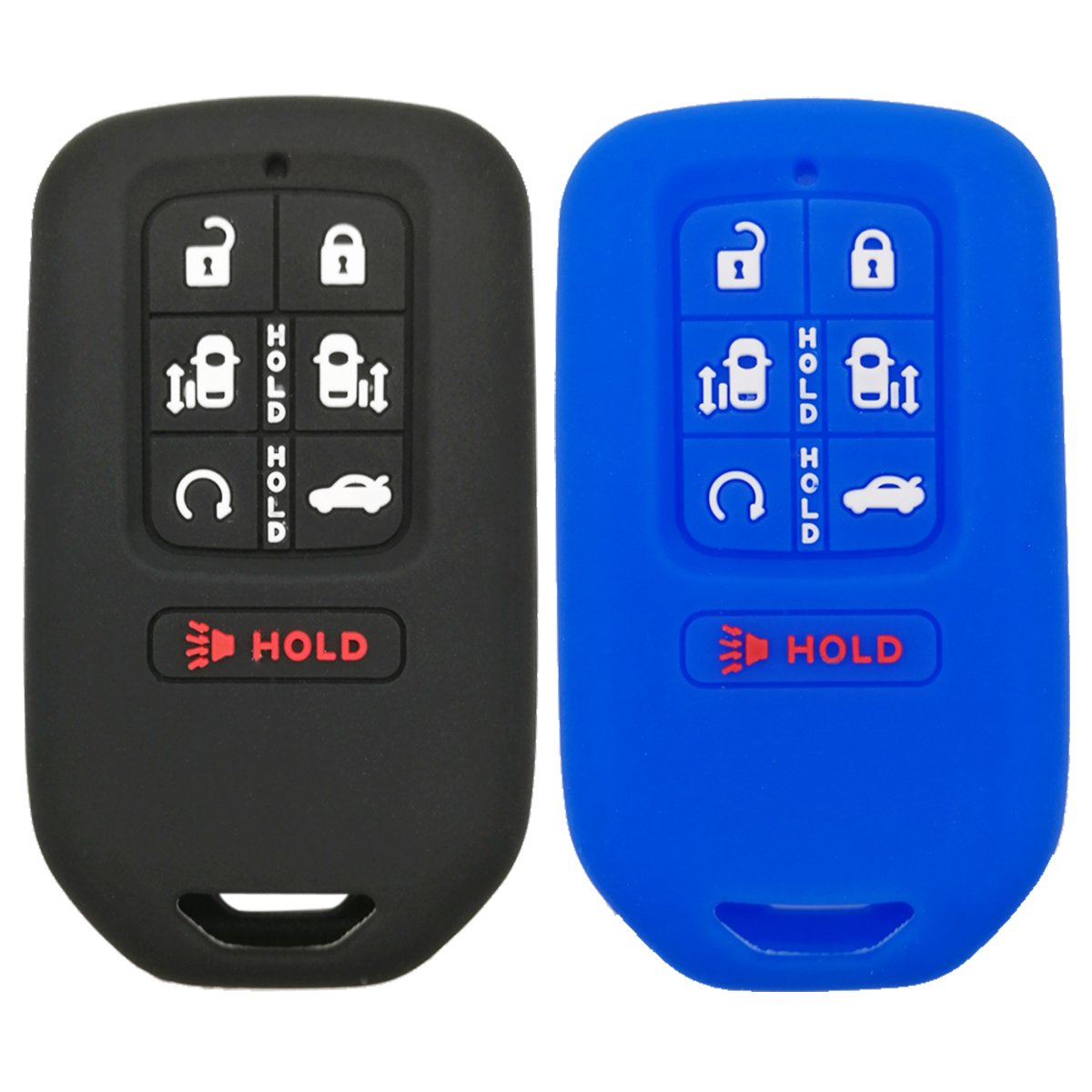 2Pcs Coolbestda 7Buttons Key Fob Cover Remote Control Keyless Jacket Holder Bag Case For 2018 2019 2020 2021 2022 Honda Odyssey