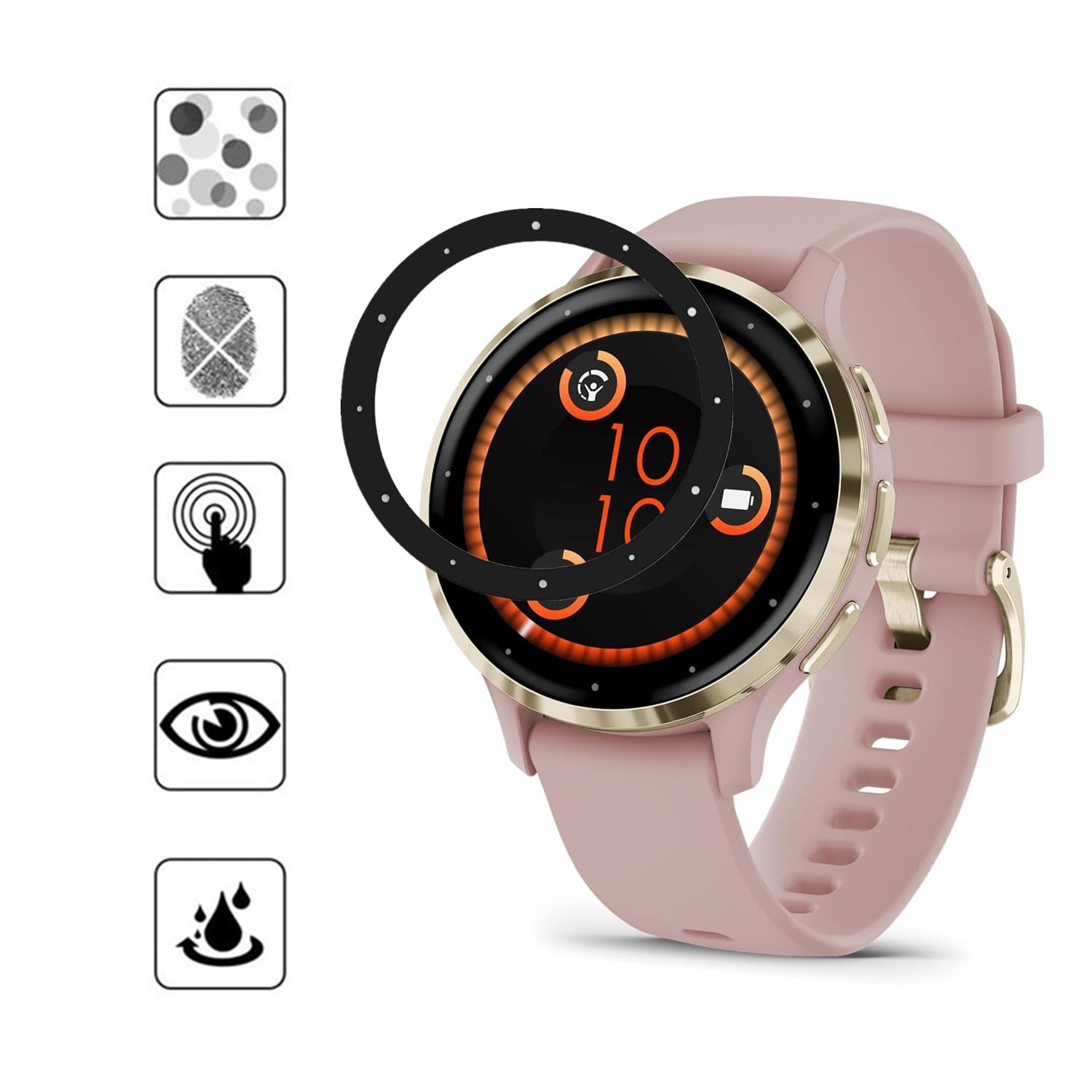 Aemus Compatible For Garmin Venu 3S Screen Protector (3 Pack) Smart Watch 3D Full Coverage Protective Film