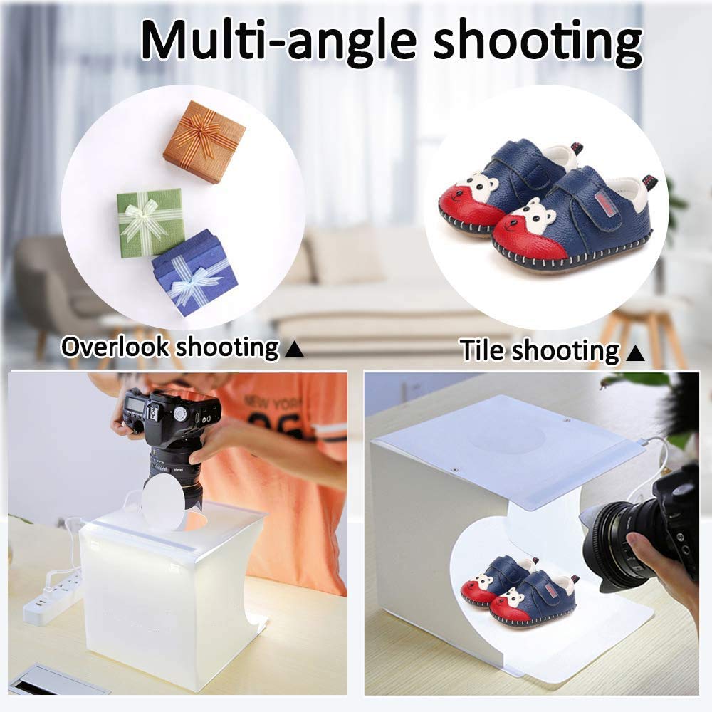 Duclus Mini Photo Studio Light Box,Portable Folding Photography Light Tent Kit With 40Pcs Led Light + 6 Kinds Color Backgrounds