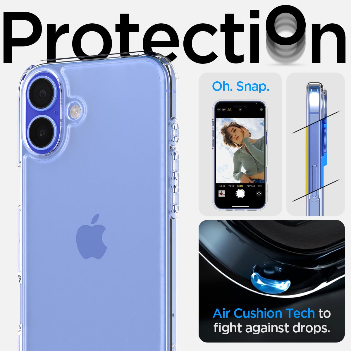 Spigen Ultra Hybrid Designed For Iphone 16 Case [Not Compatible With Magsafe], [Anti Yellowing], [Military Grade Protection]   C