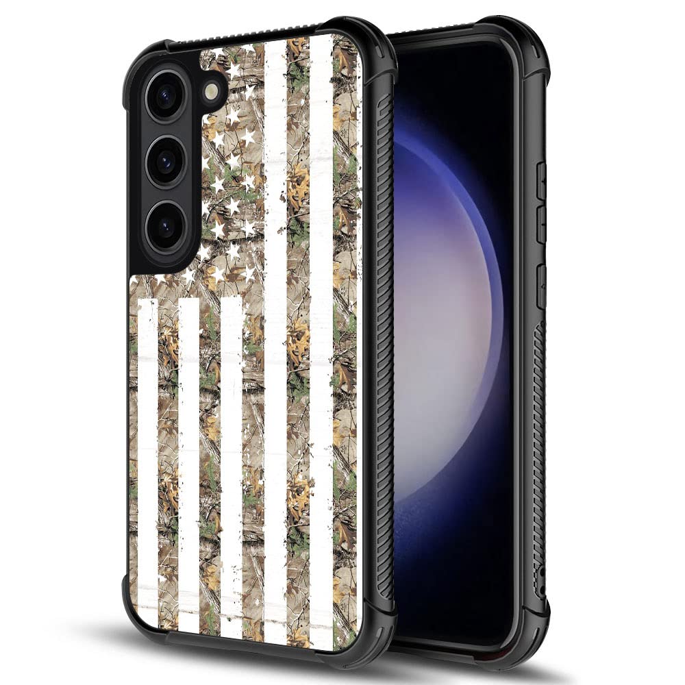 Samsung Galaxy S23 Case,Camouflage American Flag Galaxy S23 Cases For Boys Men,Anti Scratch Soft Tpu Pattern Design Case Compati
