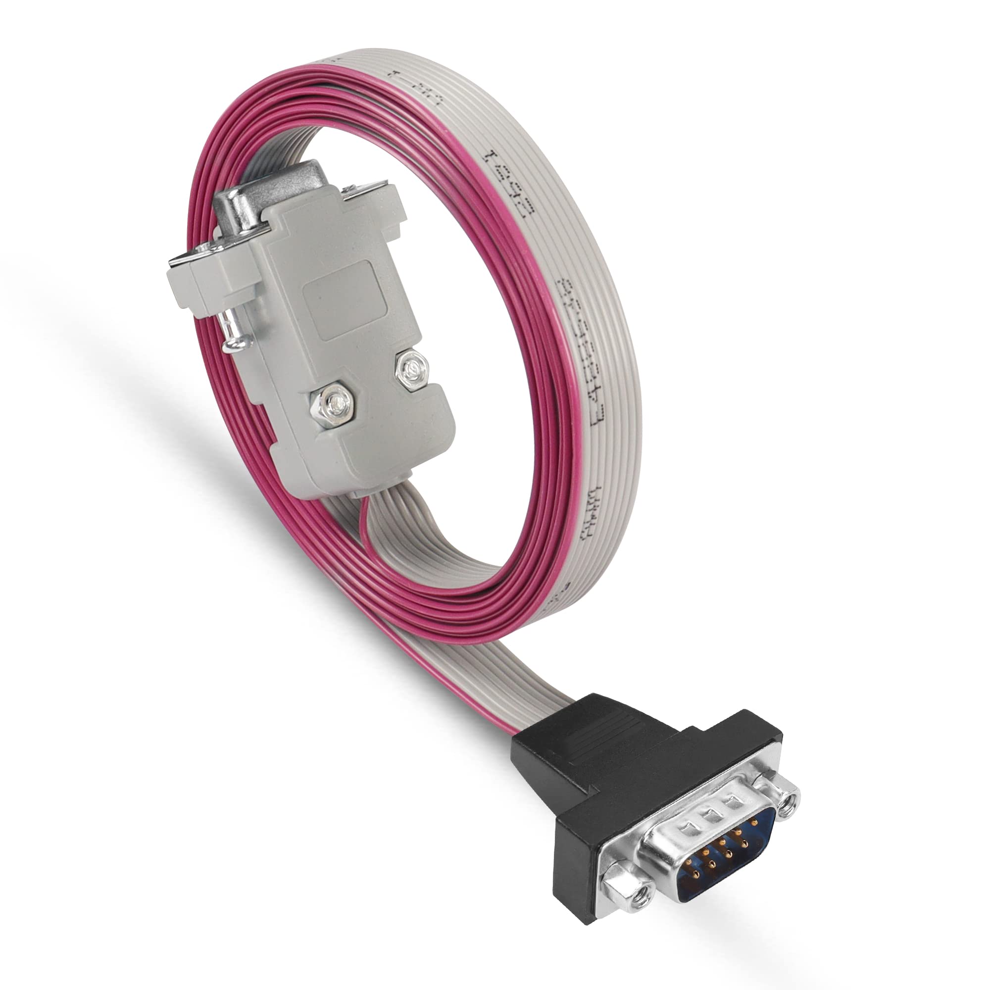 Pngknyocn Db9 Flat Ribbon Cable,2 Pack Rs232 Male To Female Extension Serial Cable(1.8M/5.9Ft