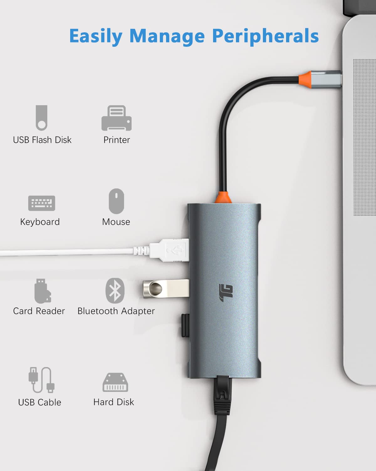 Tiergrade Usb C Hub, Usb C Adapter To 3 Usb 3.1 And 1Gbps Ethernet, Usb 3.1 Hub With 10Gbps Superspeed For Macbook Pro/Air, Imac, Ipad Pro, Dell, Chromebook And More Type C Devices