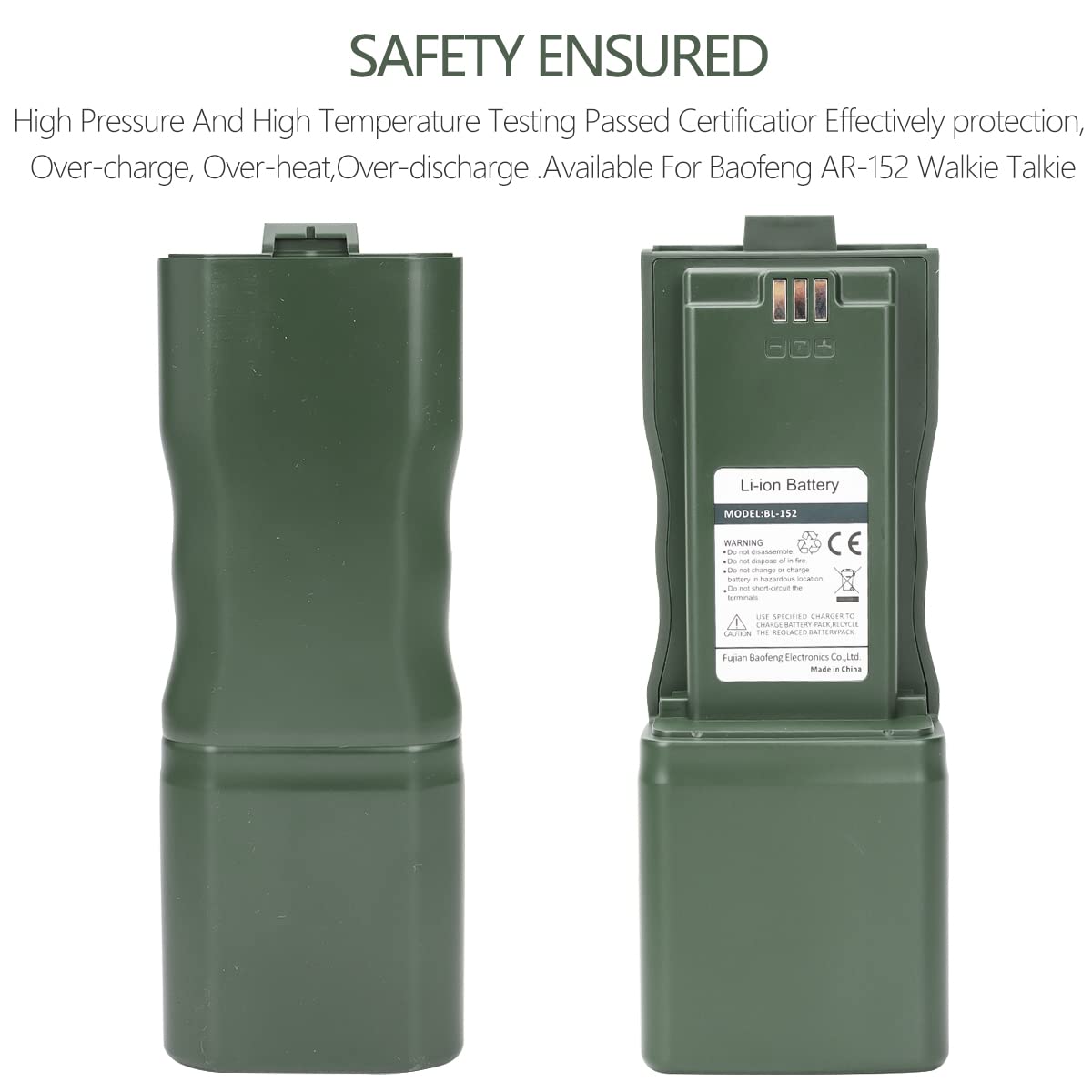 Baofeng Ar 152 Original Battery Bl 152 Li Ion Extend Battery Large Capacity Compatible With Ar152 Tactical Walkie Talkie Support