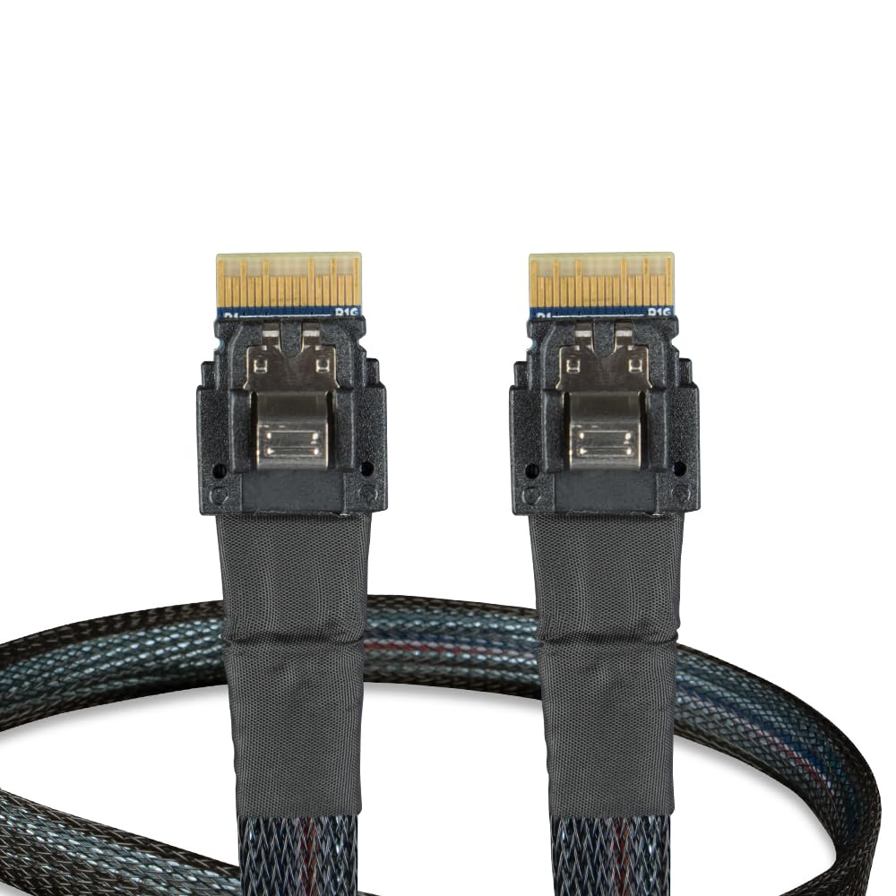 ICY DOCK CB MB323LB 0.5M SlimSAS 4i SFF8654 to SlimSAS 4i SFF8654 Cable