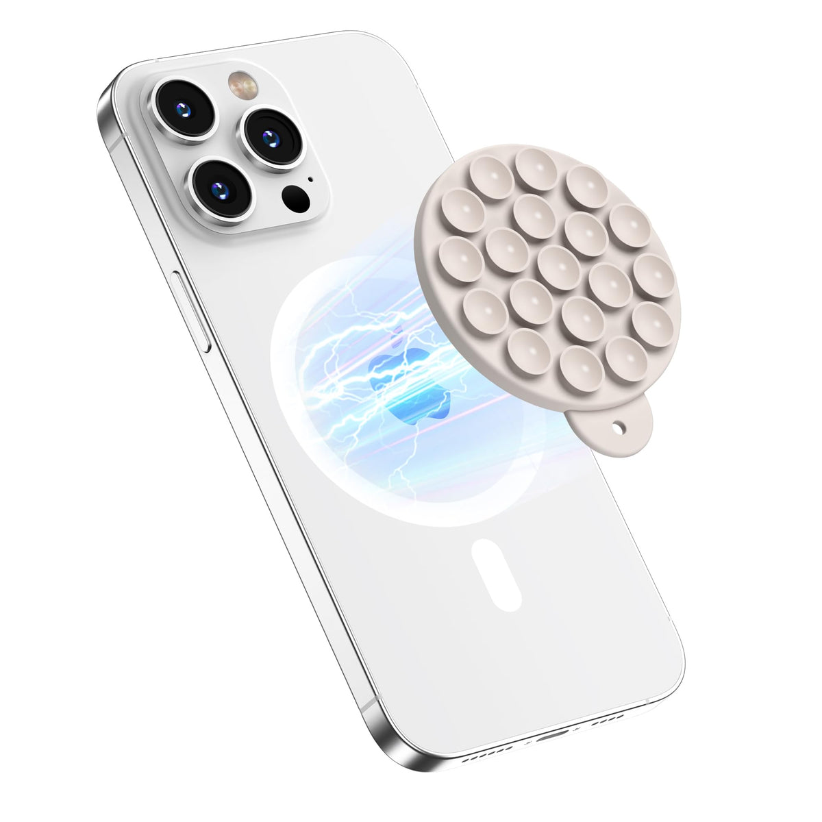 Hsaohd Magnetic Suction Cup Phone Mount For Magsafe Case, Silicone Hands-Free Grip Holder For Iphone And Android, Mirror Shower 