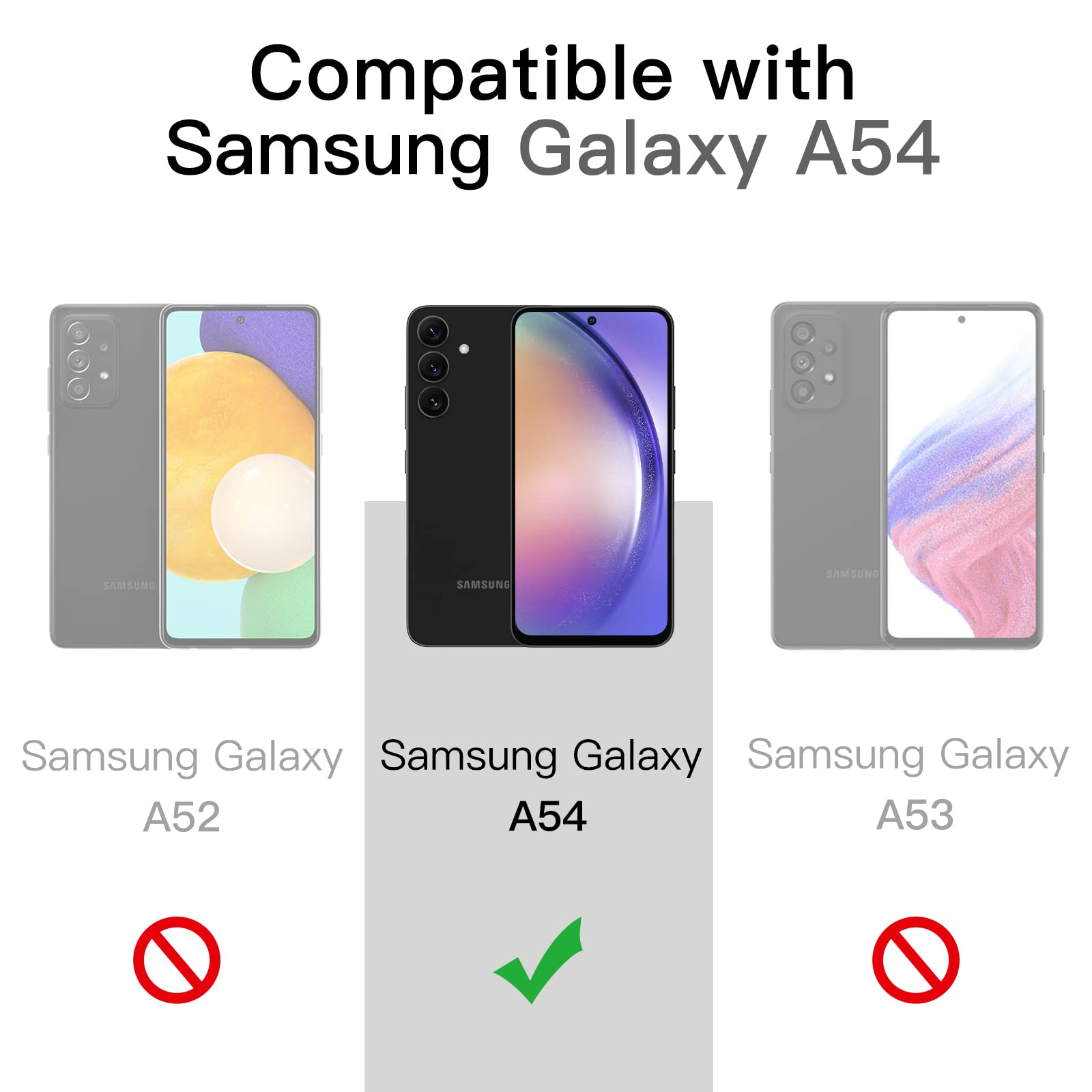 Jetech Screen Protector For Samsung Galaxy A54 5G 6.4 Inch, 9H Tempered Glass Film, Anti Scratch, Hd Clear, 3 Pack