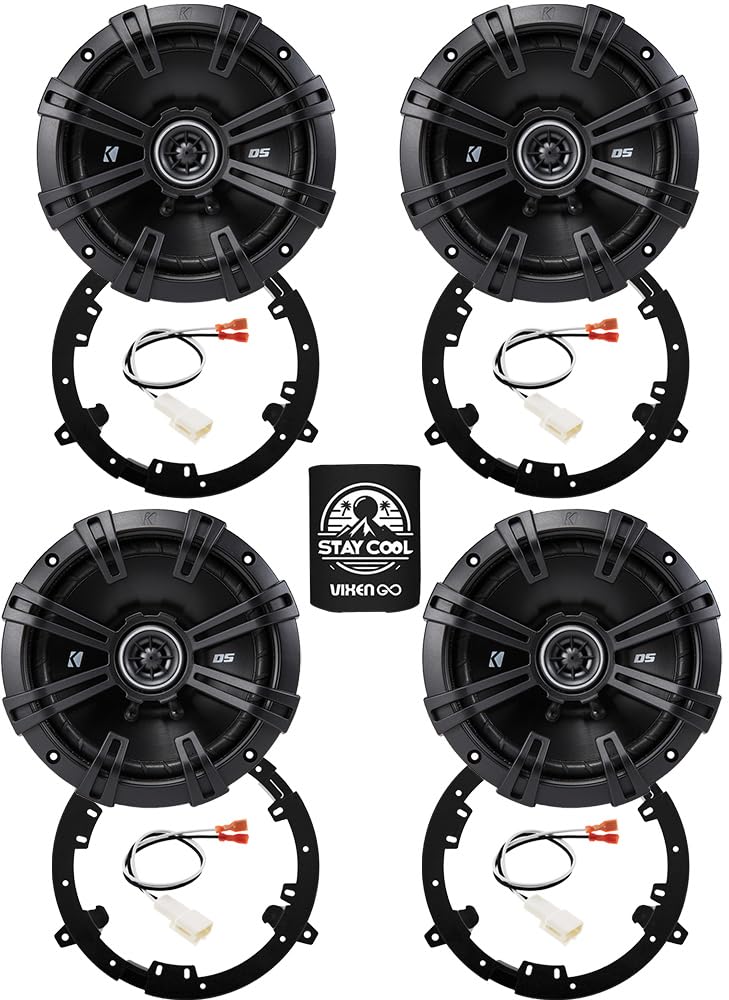 KICKER Front & Rear Door 6.5 Speakers Kit for Mitsubishi Outlander 2007-21 Upgrade Kit - 2 Pairs of DS Series 6 1/2 Inch Coaxial