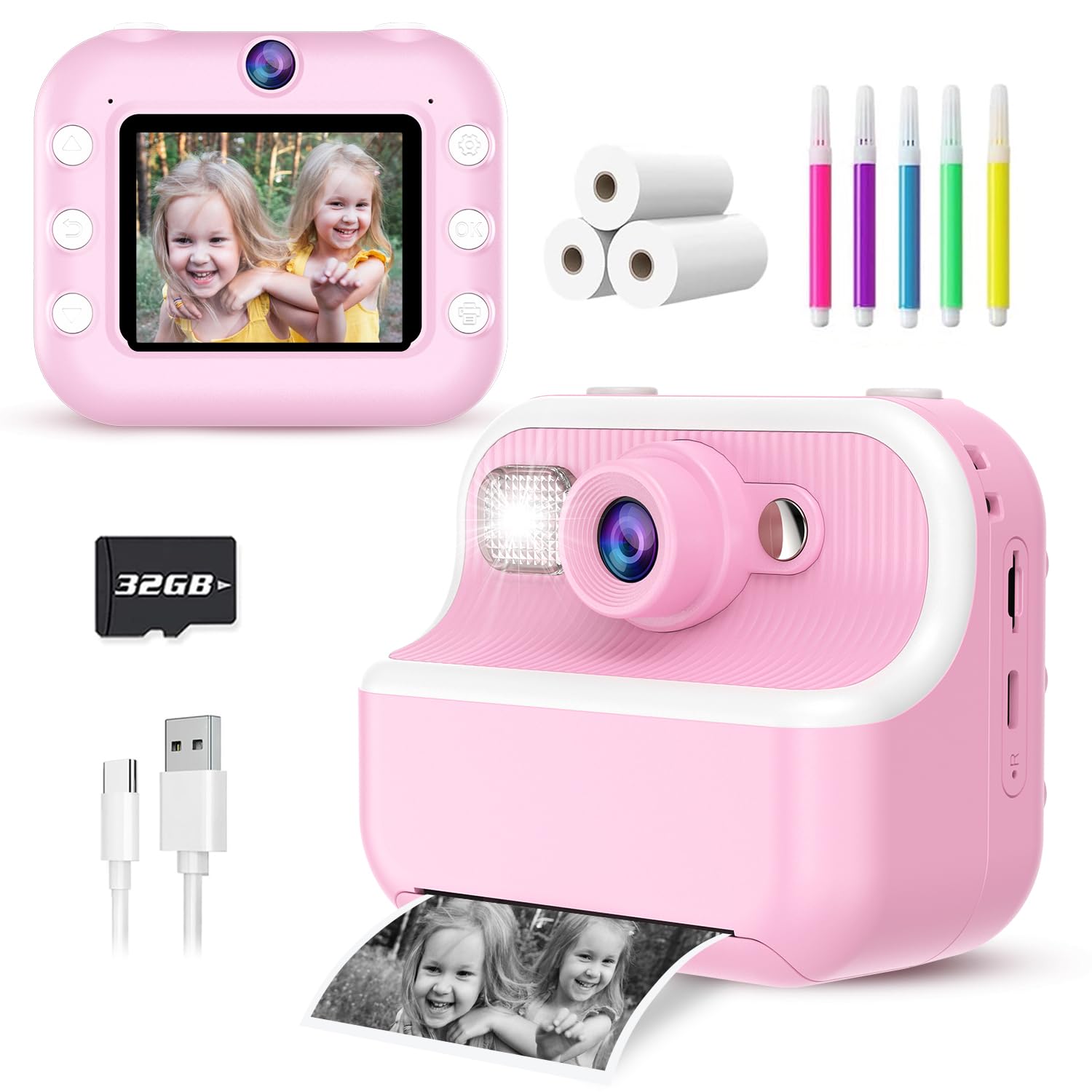 Kids Camera Instant Print, Christmas Birthday Gifts For Kids 3 12, 1080P Instant Print Camera For Kids, Toddler Camera Toy For 4