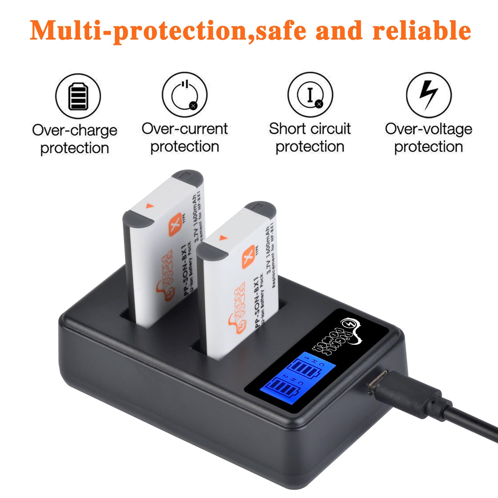 Np Bx1 Np Bx1 Battery And Charger With Lcd Display Replacement For Sony Cyber Shot M8 Dsc Hx80 Hx90V Hx95 Hx99 Hx350 Rx1 Rx1R Ii